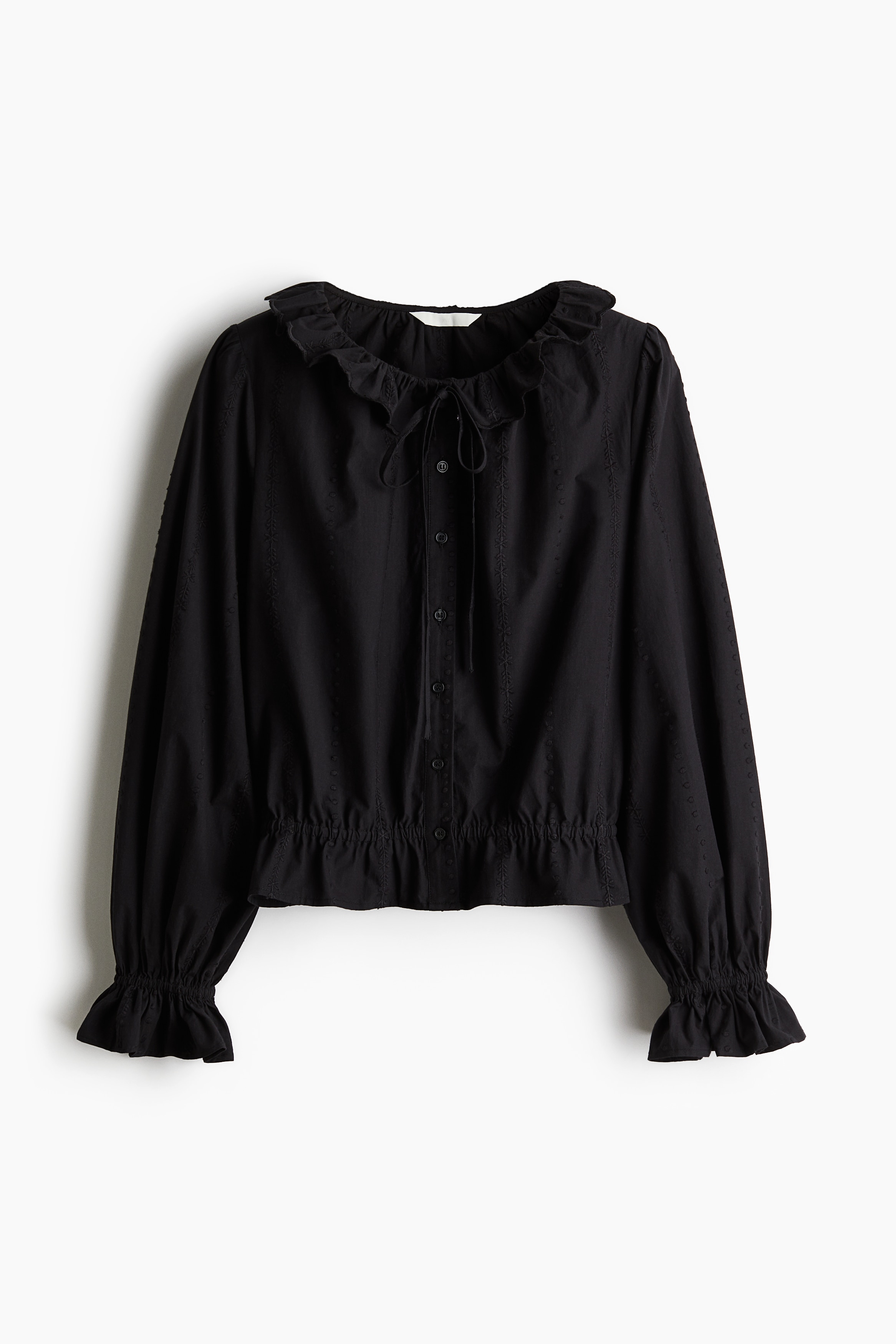 フリルディテールブラウス - ブラック - レディース | H&M JP