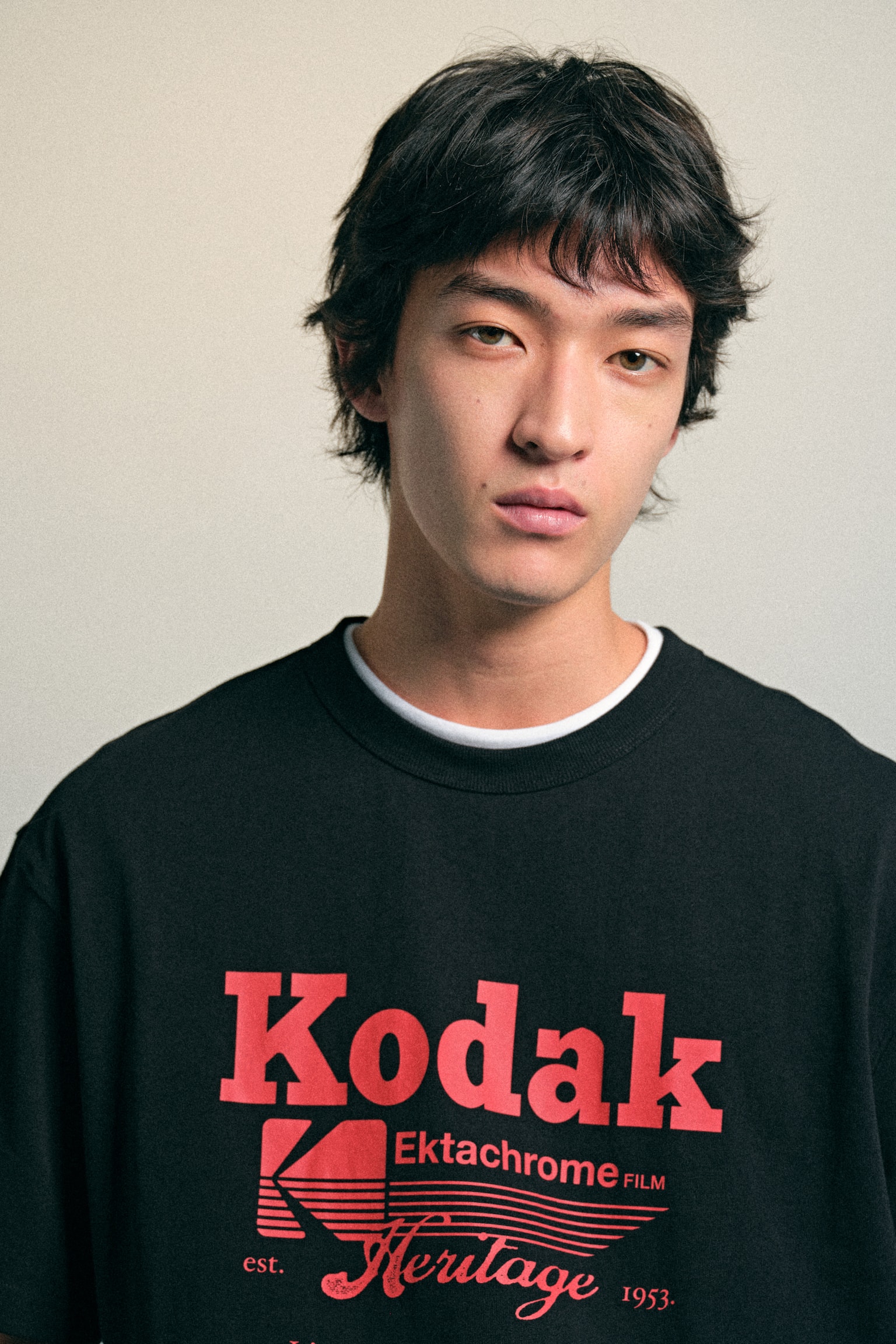 Áo thun bằng cotton in hình dáng rộng - Màu đen/Kodak/Màu xanh lá đậm/Kodak - 3