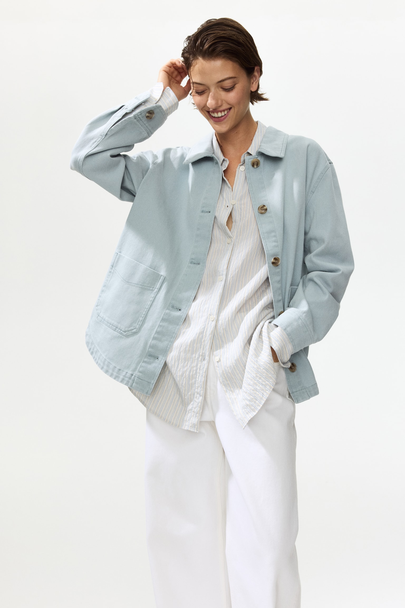 Shacket - Light dusty turquoise/Dark denim blue/Khaki green/Dark brown/Leopard print - 6