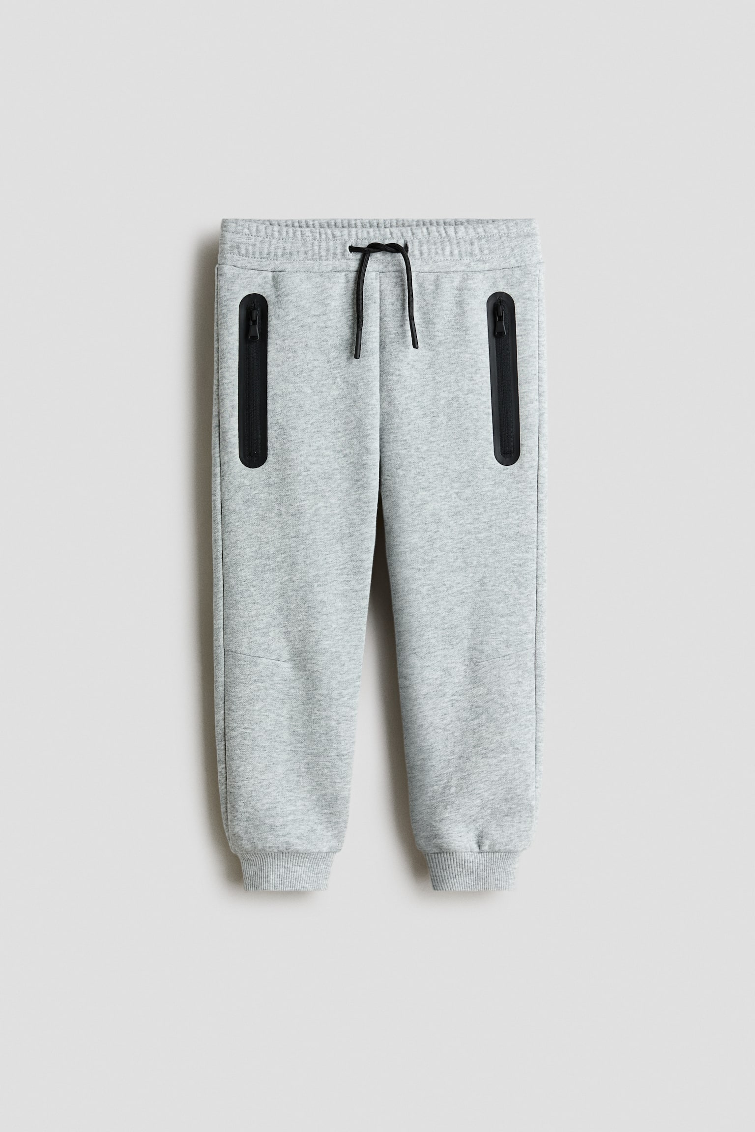 Brushed-inside joggers - Light grey marl/Black