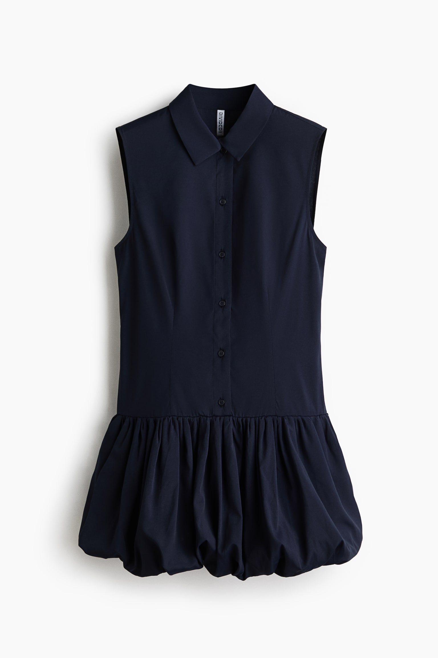 Bubble Hem Shirt Dress - Navy blue/White/Light blue/Stripe - 1