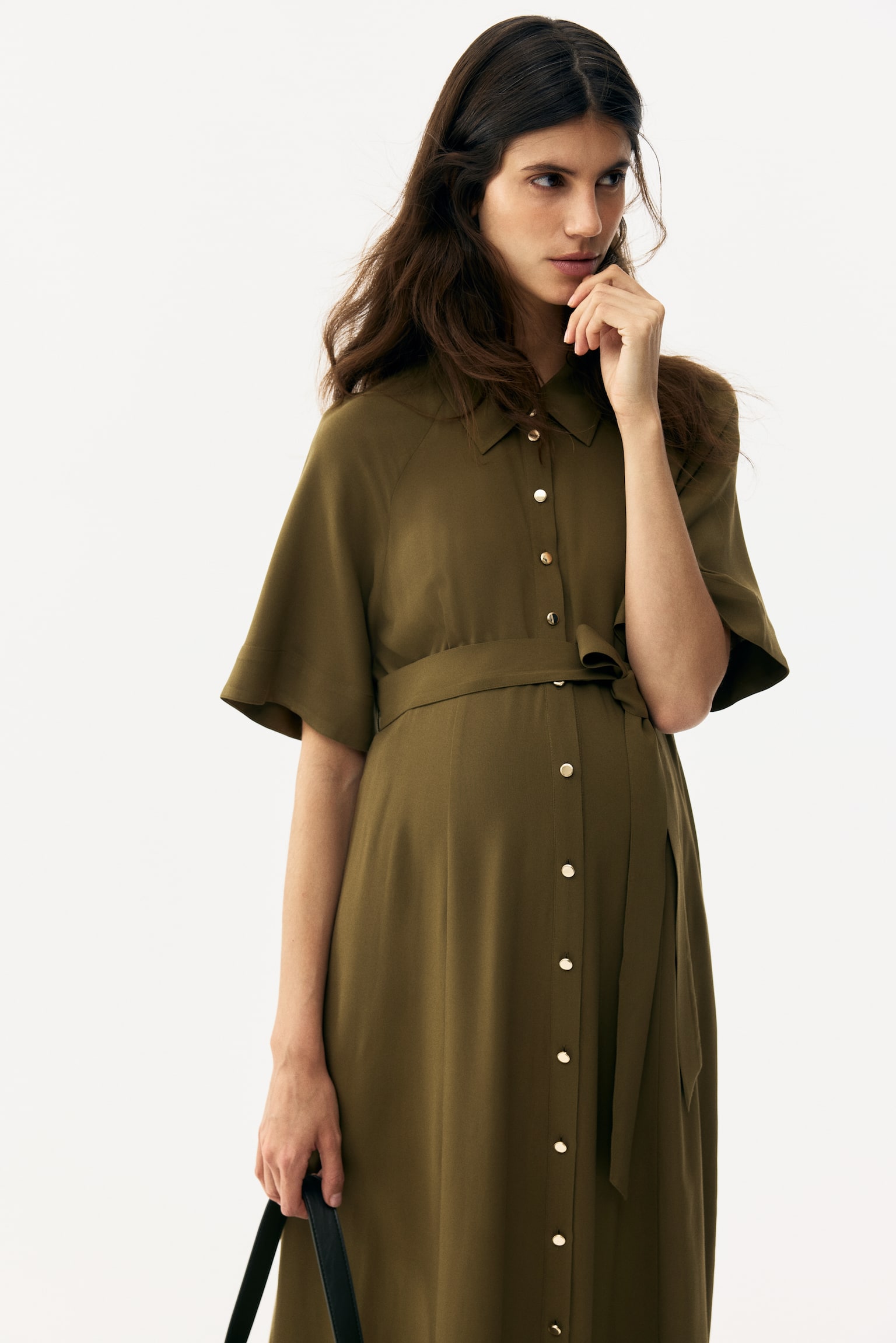MAMA Before & After Shirt dress - Khaki green/Black/Light beige/Leopard print/Khaki green/Blue/Striped/Cream/Black patterned - 5