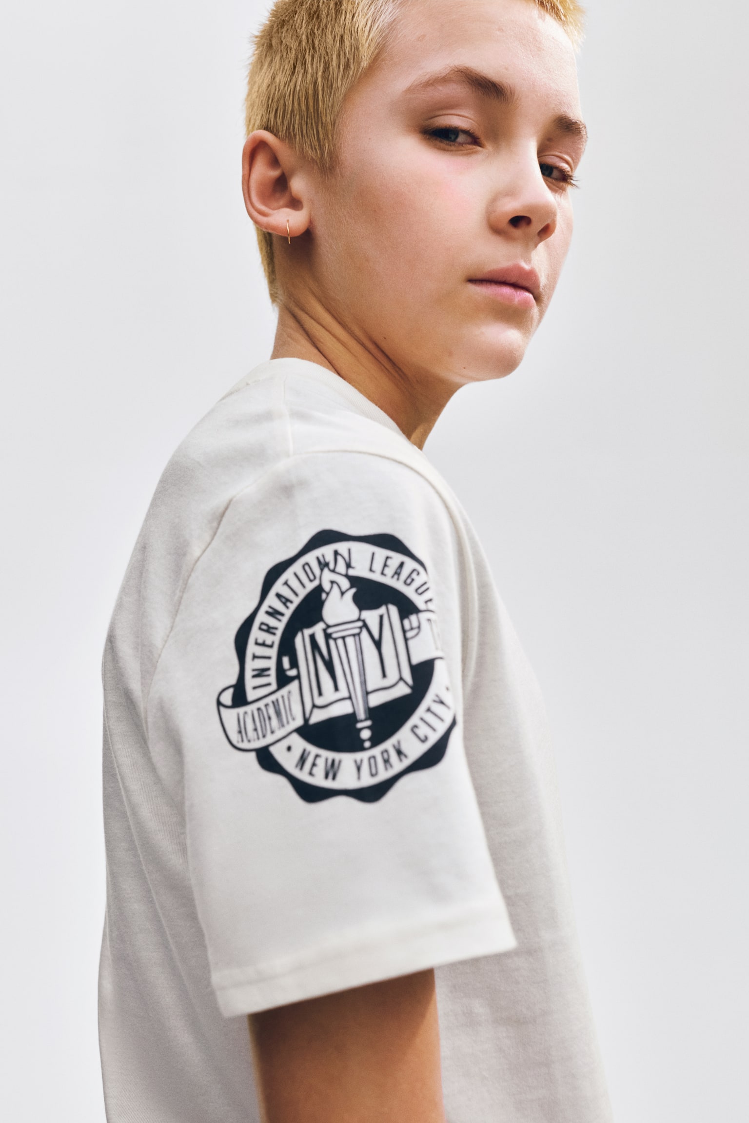 T-shirt i bomull med trykk - Cream/NYC/Sort/Graffiti/Hvit/Marmor/Lys turkis/Mønstret/Lys blå/Batikkmønstret/Hvit/Mønstret/Hvit/Mønstret/Sort/Skjelett - 3