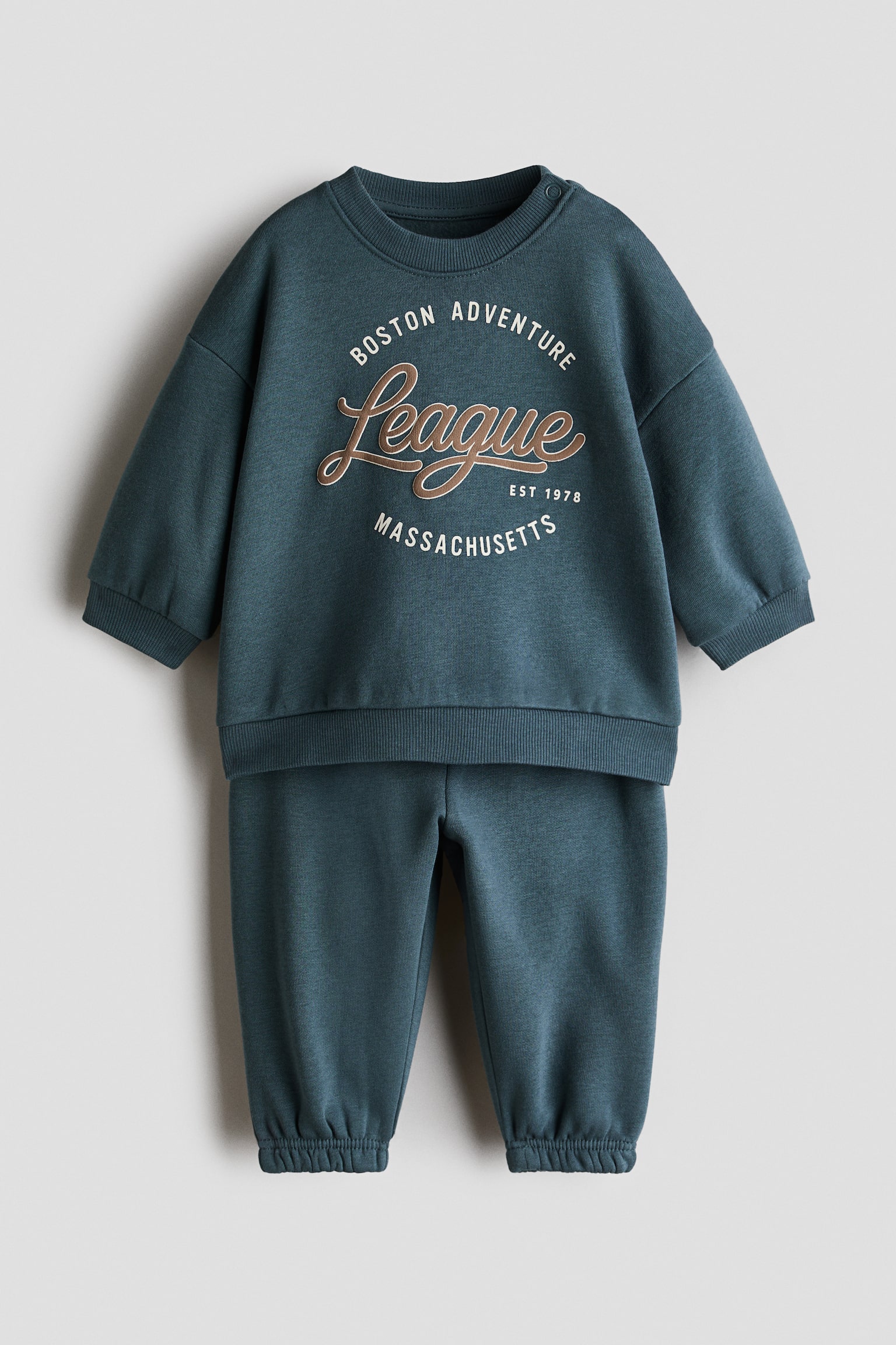 2-piece printed sweatshirt set - Dark turquoise/League/Light green/Vehicles/Navy blue/New York/Dusty blue/Striped/White/Dinosaurs/Beige/Animals