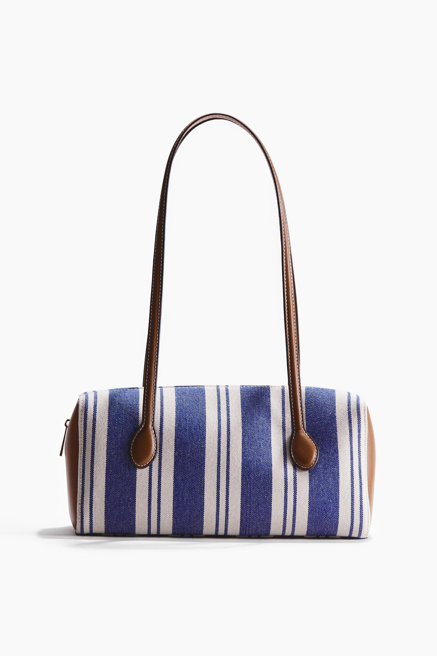 Rectangular canvas shoulder bag - Blue/Striped
