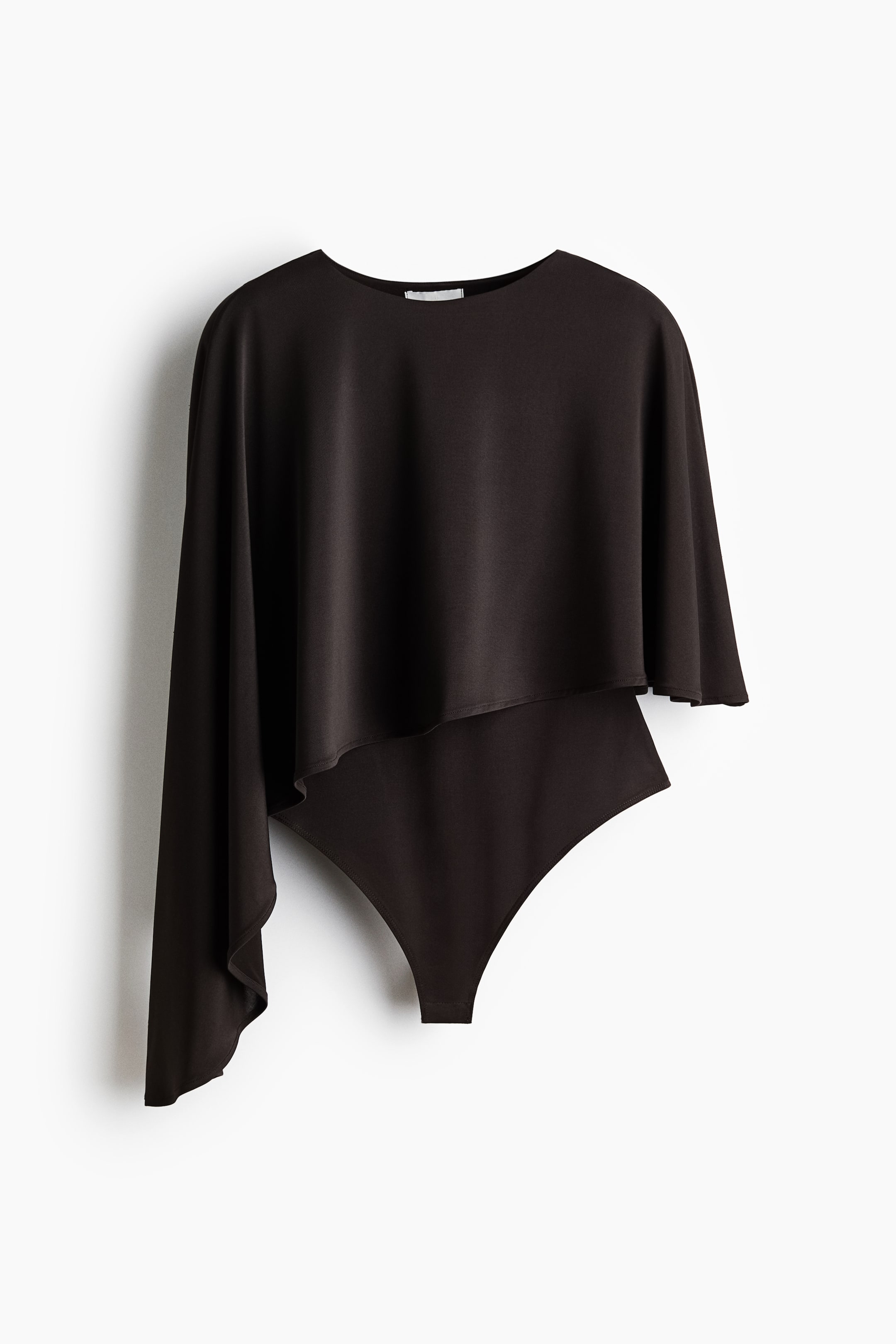 Grotere afbeelding bekijken: Stringbody met cape - Donkerbruin - DAMES | H&M NL 1