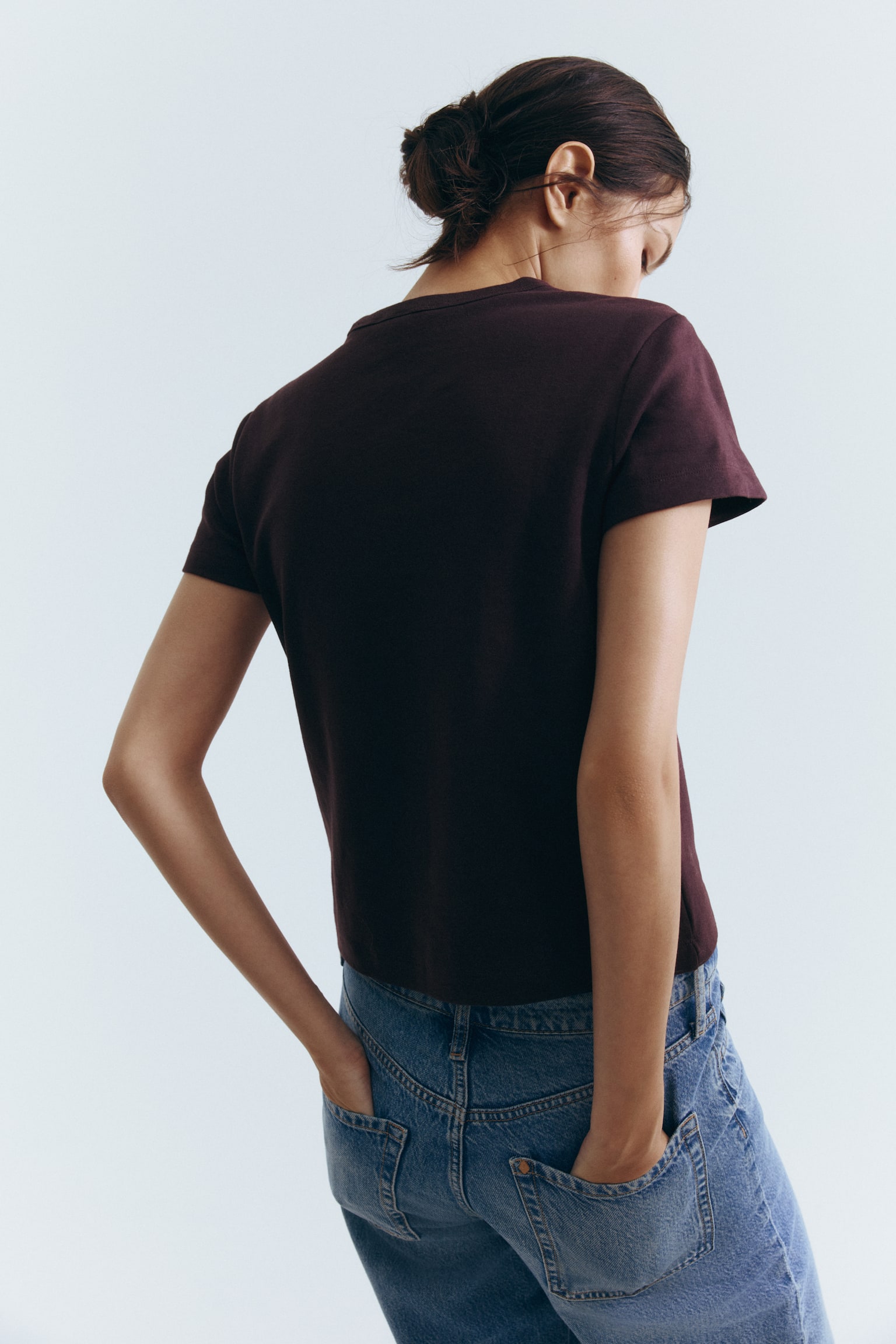 Áo thun cotton - Màu đỏ rượu/Màu xanh dương/Màu trắng/Màu hồng tím đất - 3