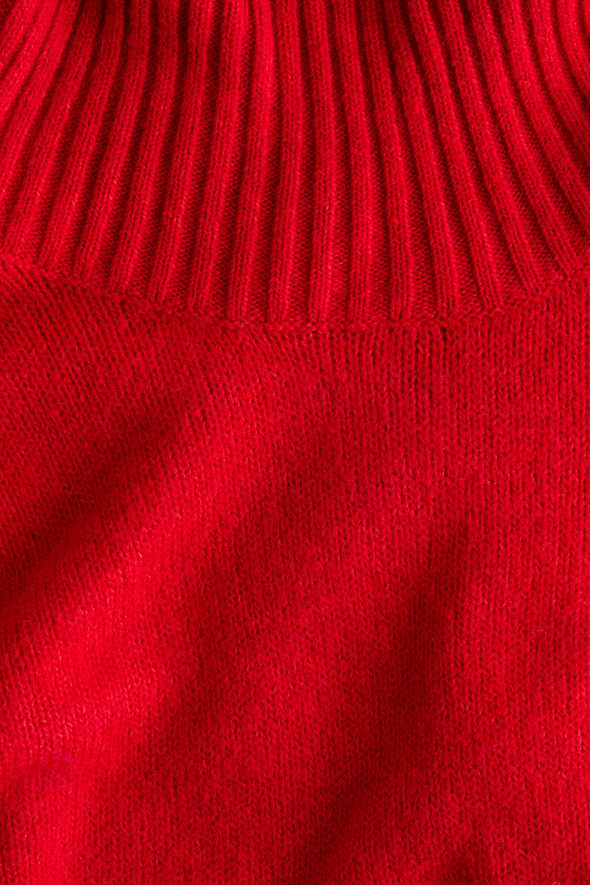 Knitted polo-neck top