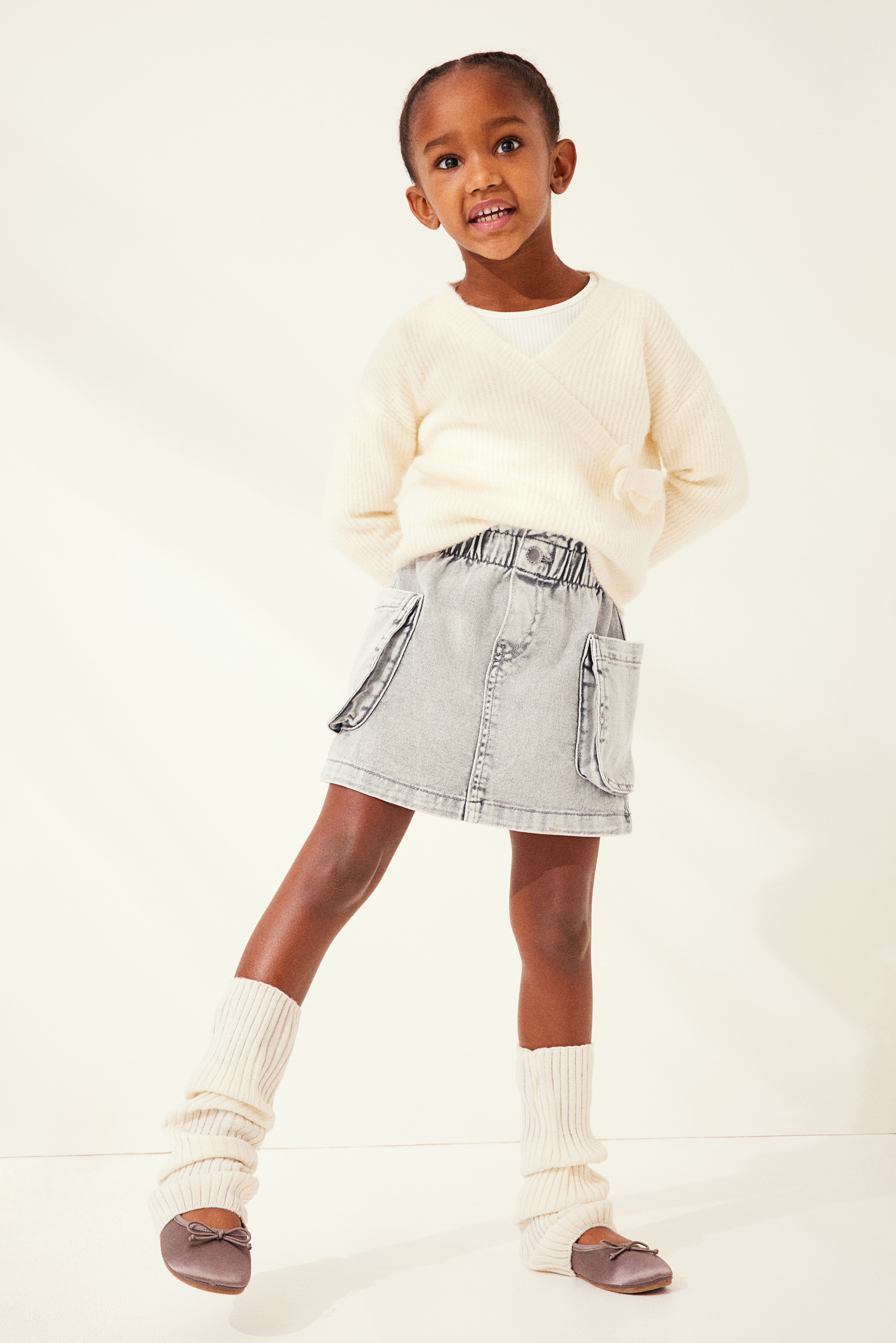 Kids white denim orders skirt