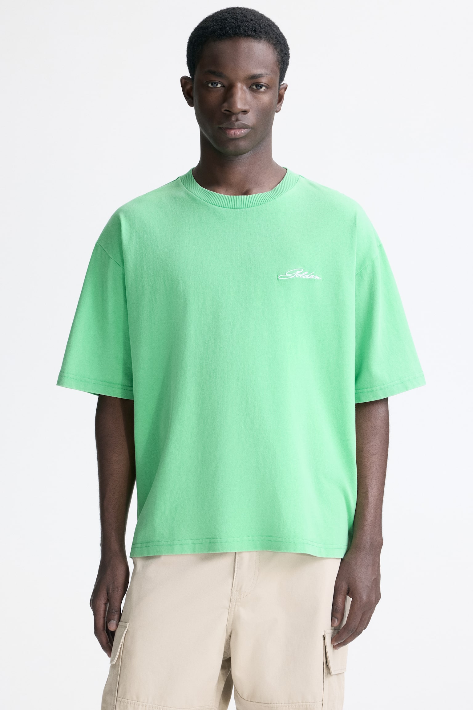 Loose Fit T-shirt - Bright green/Golden/Light grey marl/Fortes Fortuna - 1