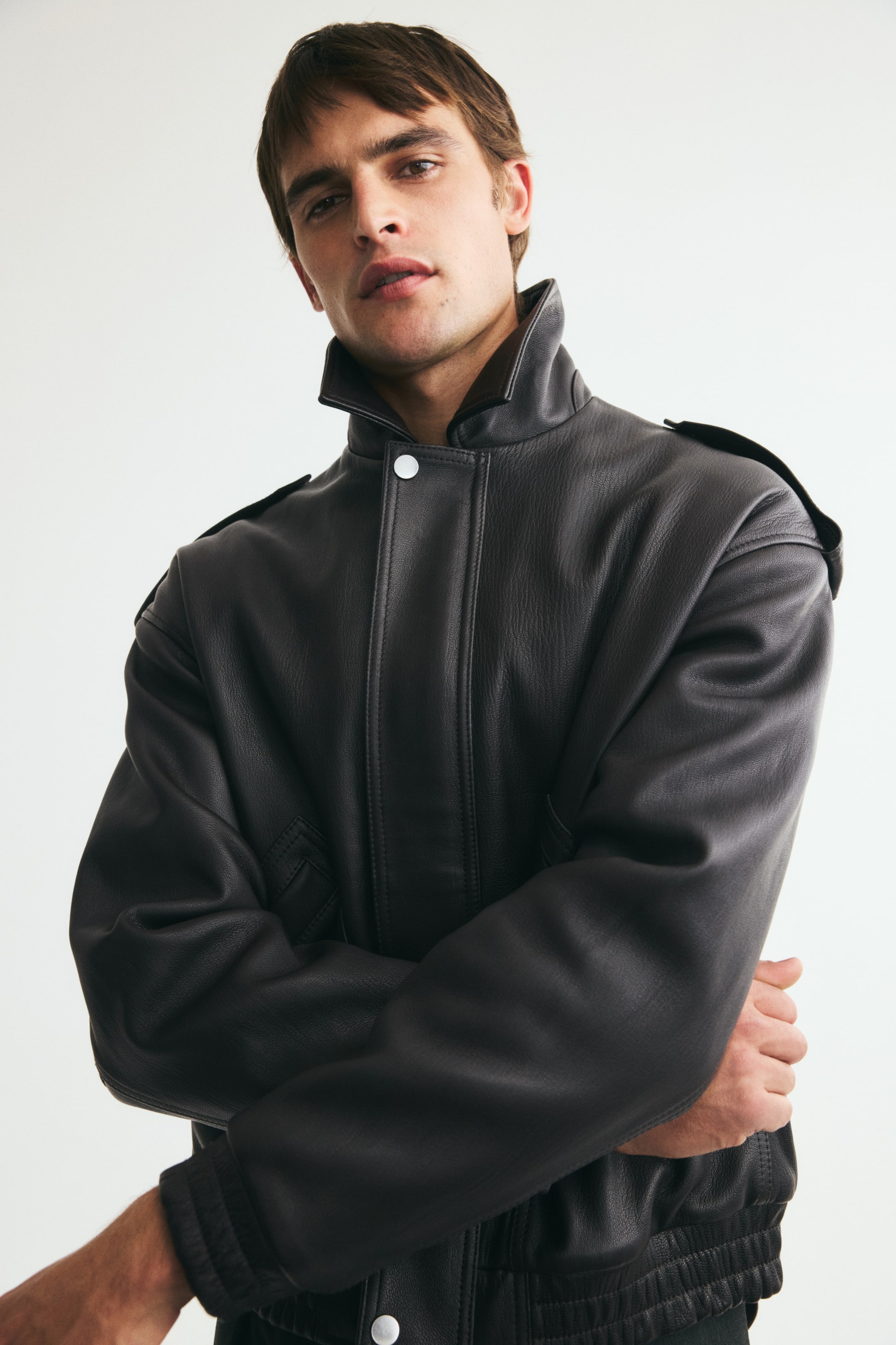 Мужские куртки H&M Leather Blouson Jacket — фото 3