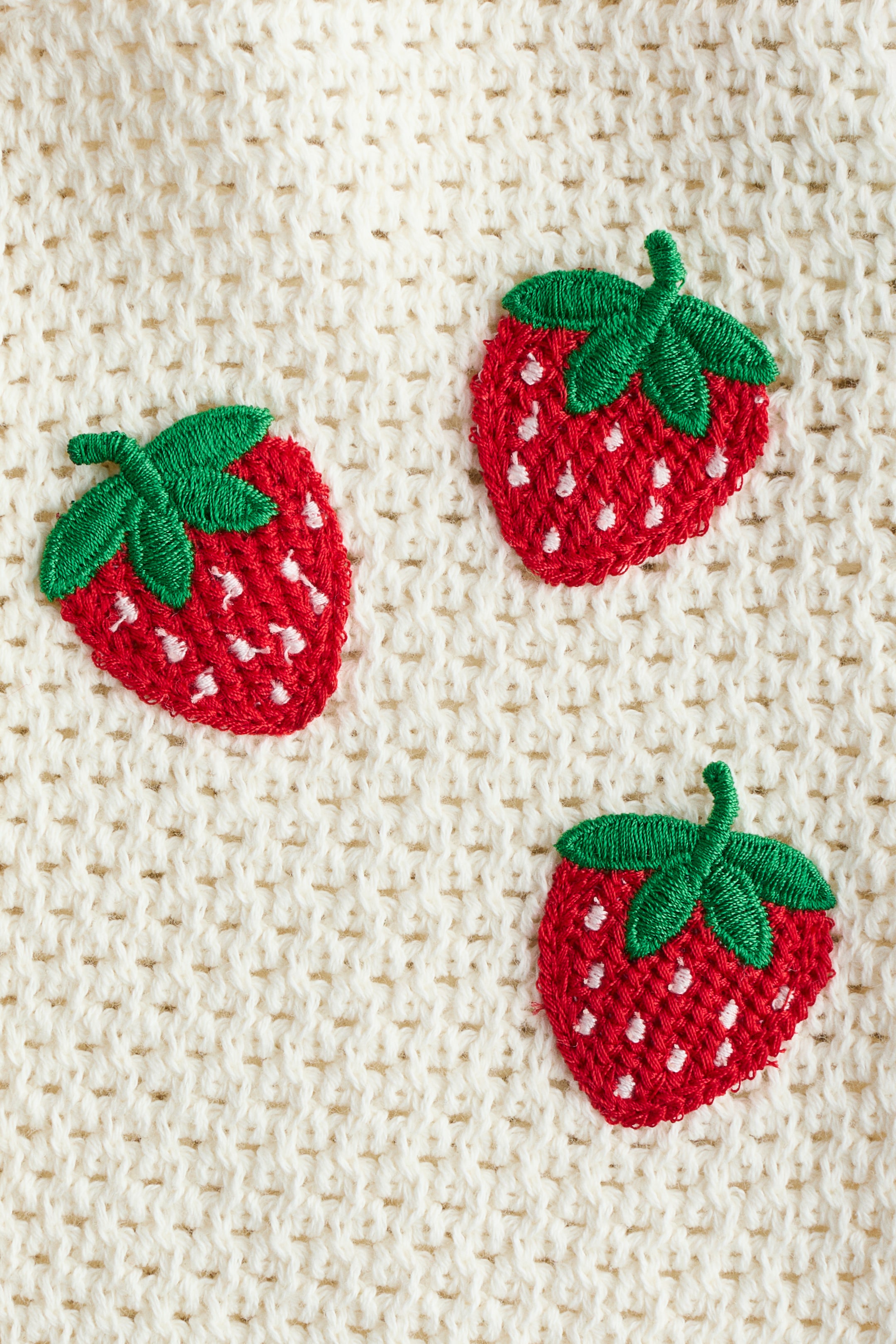 Embroidered Open-Knit Cardigan