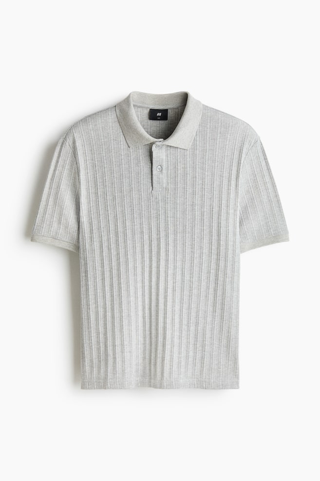 Polo in jersey strutturato Slim Fit - Grigio chiaro mélange/Crema/Verde scuro/Bianco/Crema/Blu navy - 1