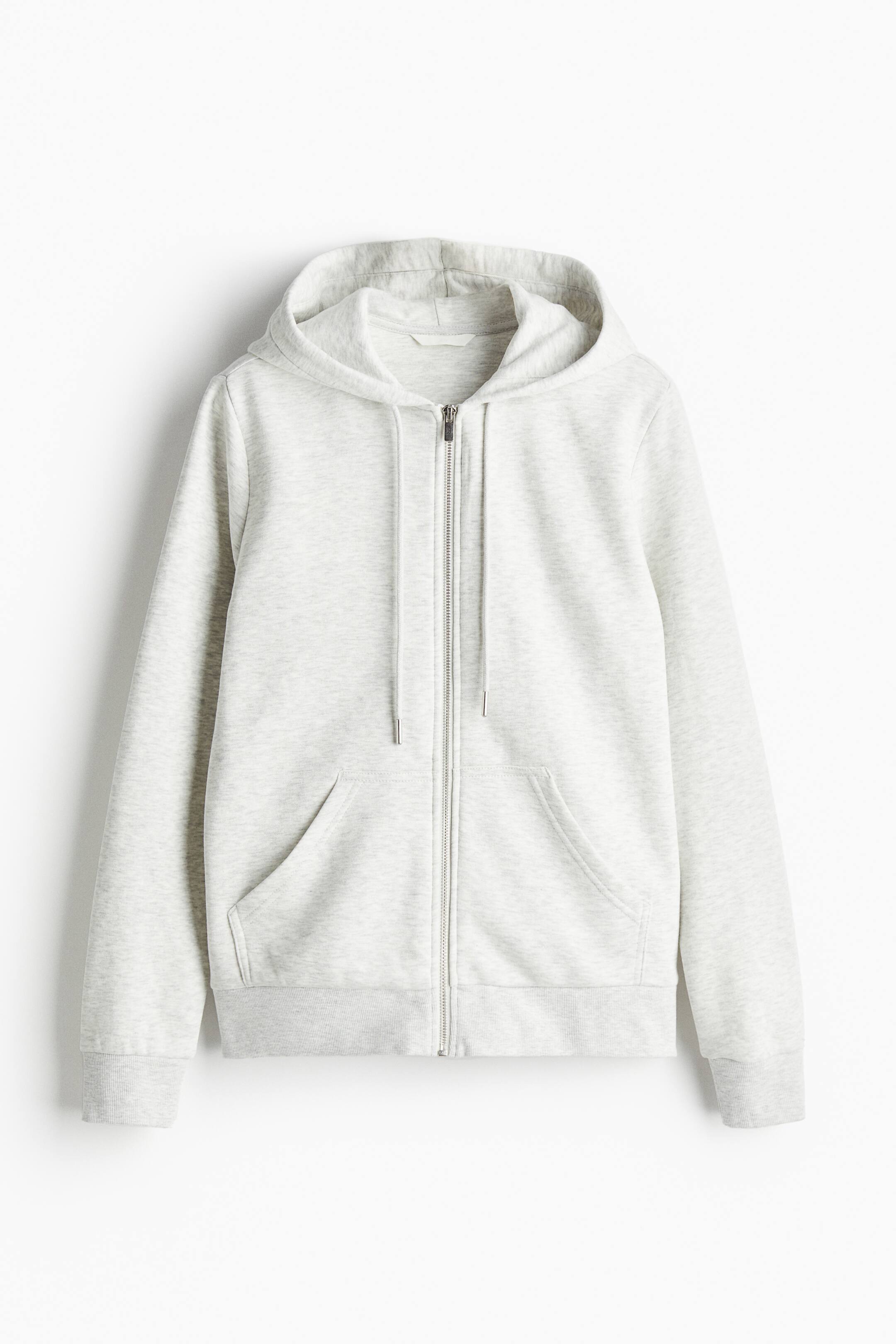 View larger image: Zip-through hoodie - Light grey marl - Ladies | H&M 1