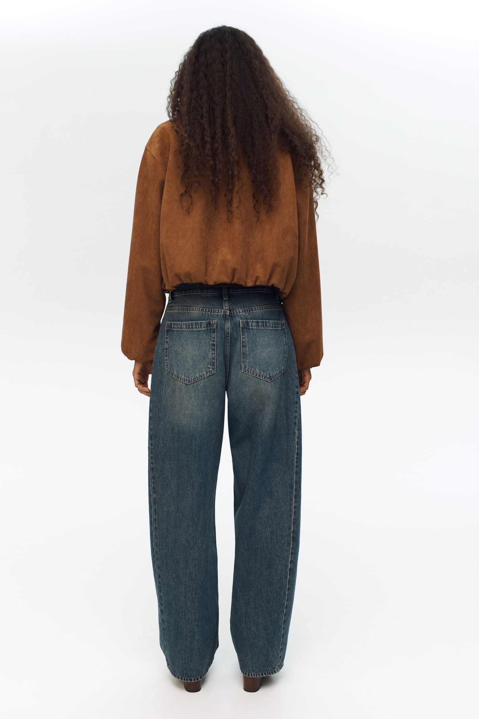 Barrel Regular Waist Jeans - Dunkles Denimblau/Denimblau - 5