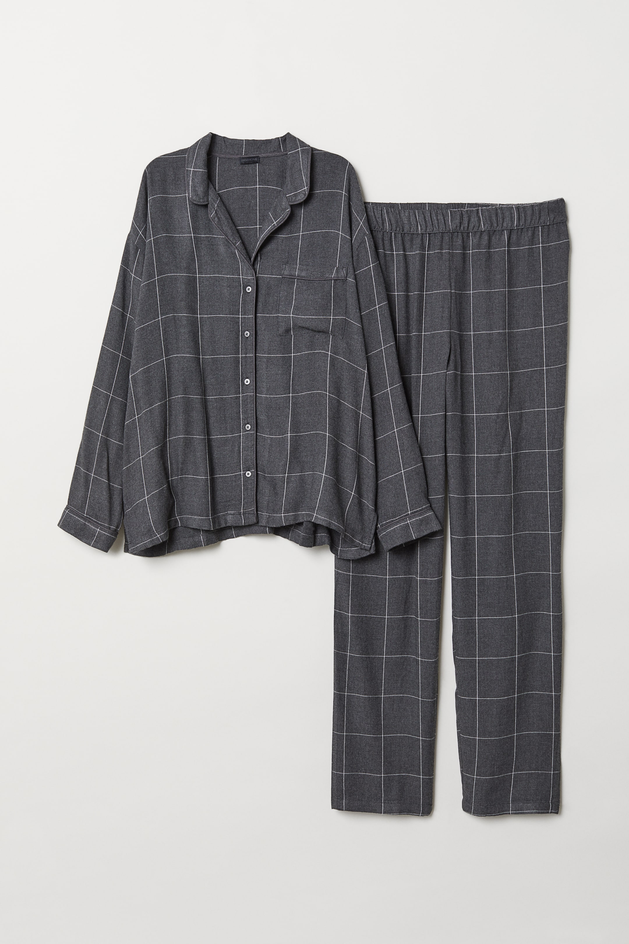 View larger image: Pyjama shirt and bottoms - Dark grey/Checked - Home All | H&M IE 1