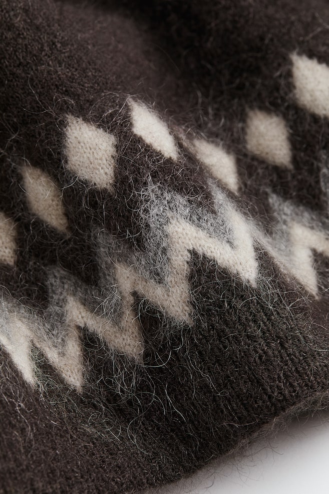 Mohair-blend jacquard-knit jumper - Dark grey/Patterned/Brown/Patterned - 4