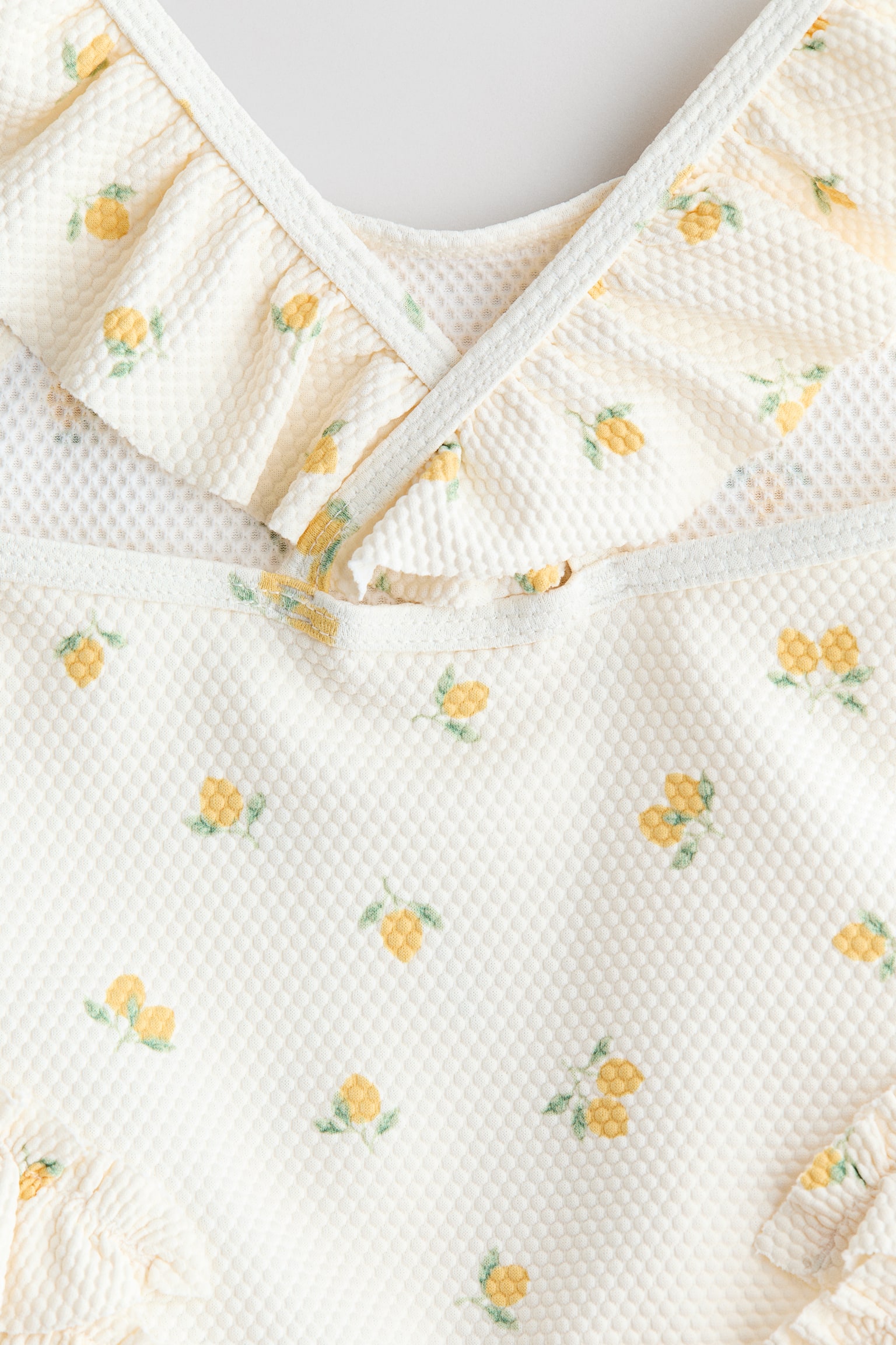 Maillot de bain volanté - Blanc/citrons/Marron/Beige clair/cœurs/Orange - 2