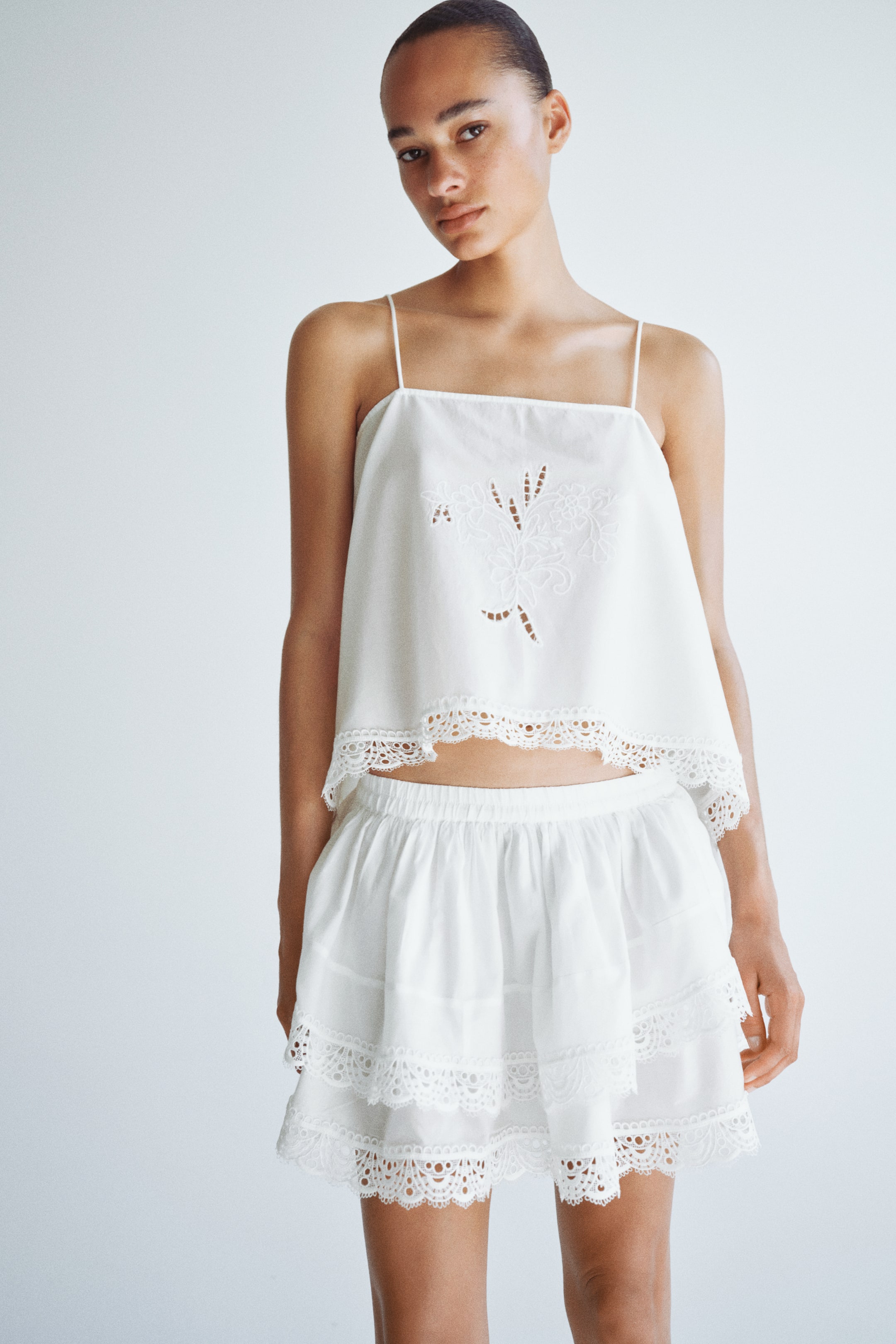 Женские топы H&M Lace-Trimmed Wrap Top — фото 4