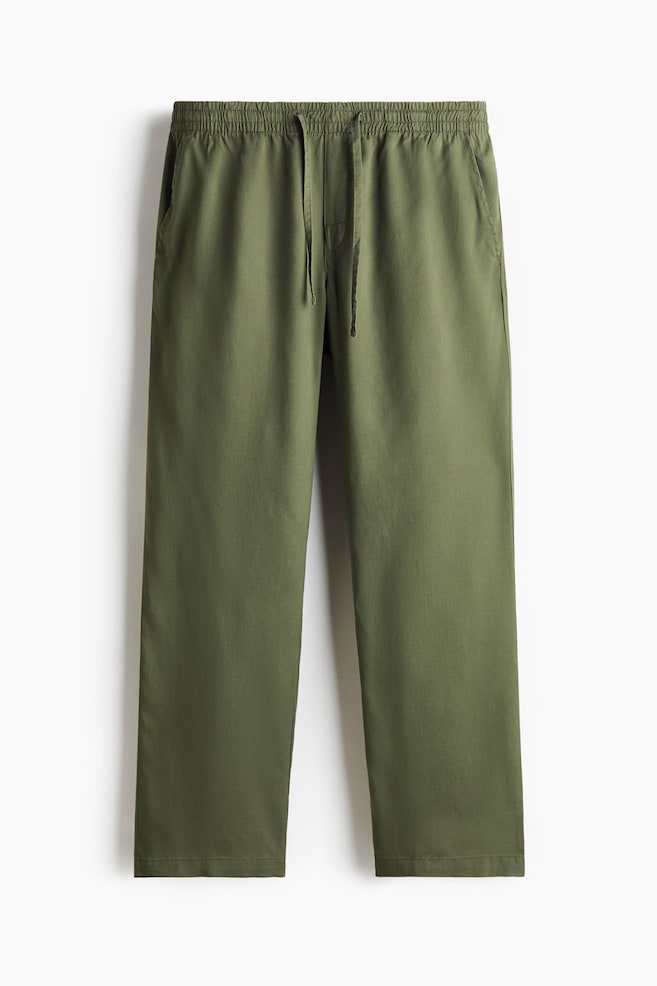 Pantalón de lyocell Relaxed Fit - Verde caqui/Beige - 1