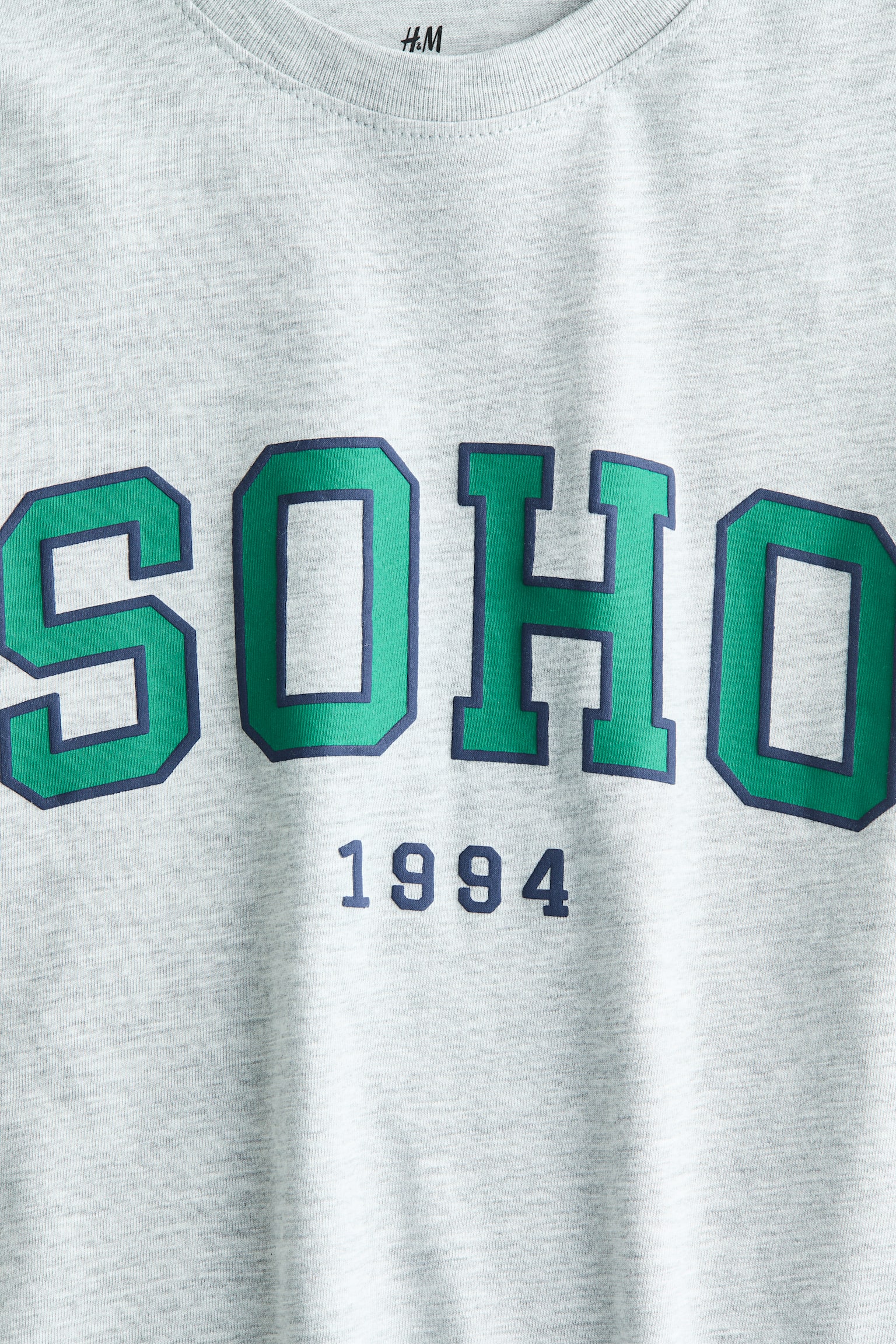 טישירט כותנה עם הדפס - אפור בהיר מלאנז'/SOHO/קרם/דינוזאור/אדום/Brooklyn/לבן/פסים - 2
