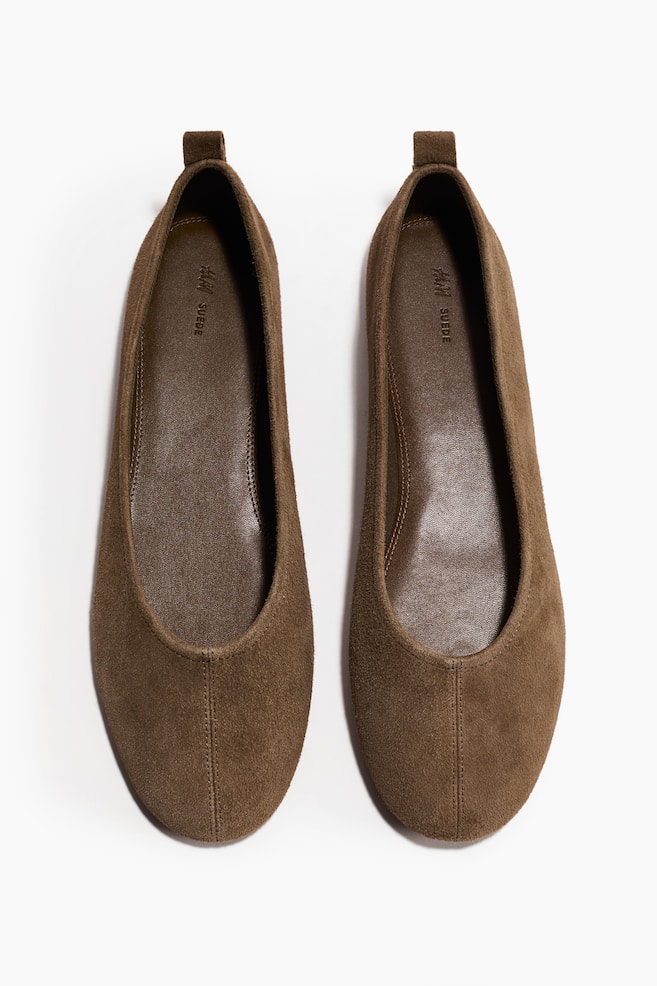 Suede ballet flats - Dark khaki green/Dusty beige/Light dusty blue/Brown - 1