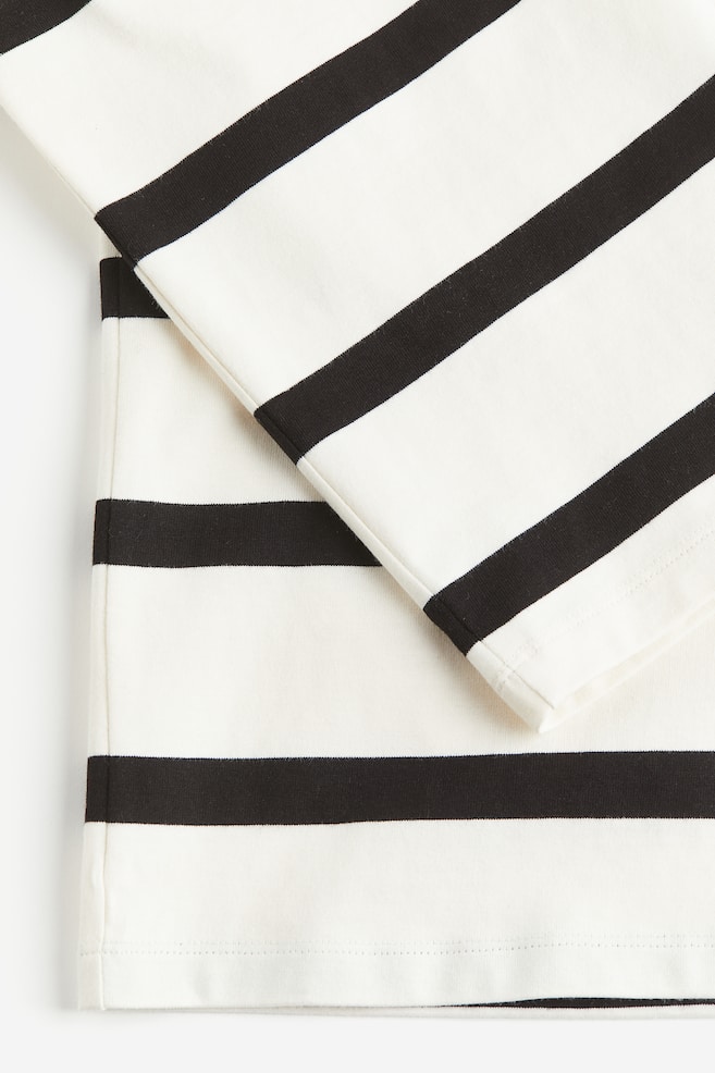 Oversized cotton top - Cream/Black striped/Black/Striped/White/Beige striped - 3