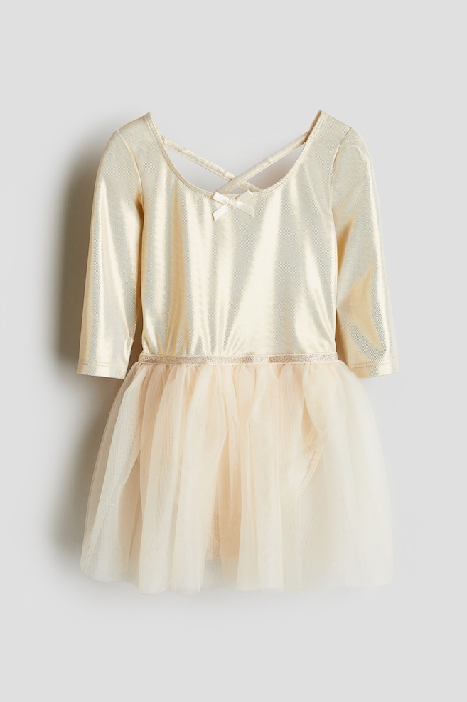 Justaucorps avec jupe en tulle - Doré/Noir/Rose clair - 1