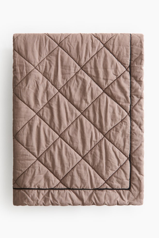 Quilted cotton bedspread - Dusty mole - 1