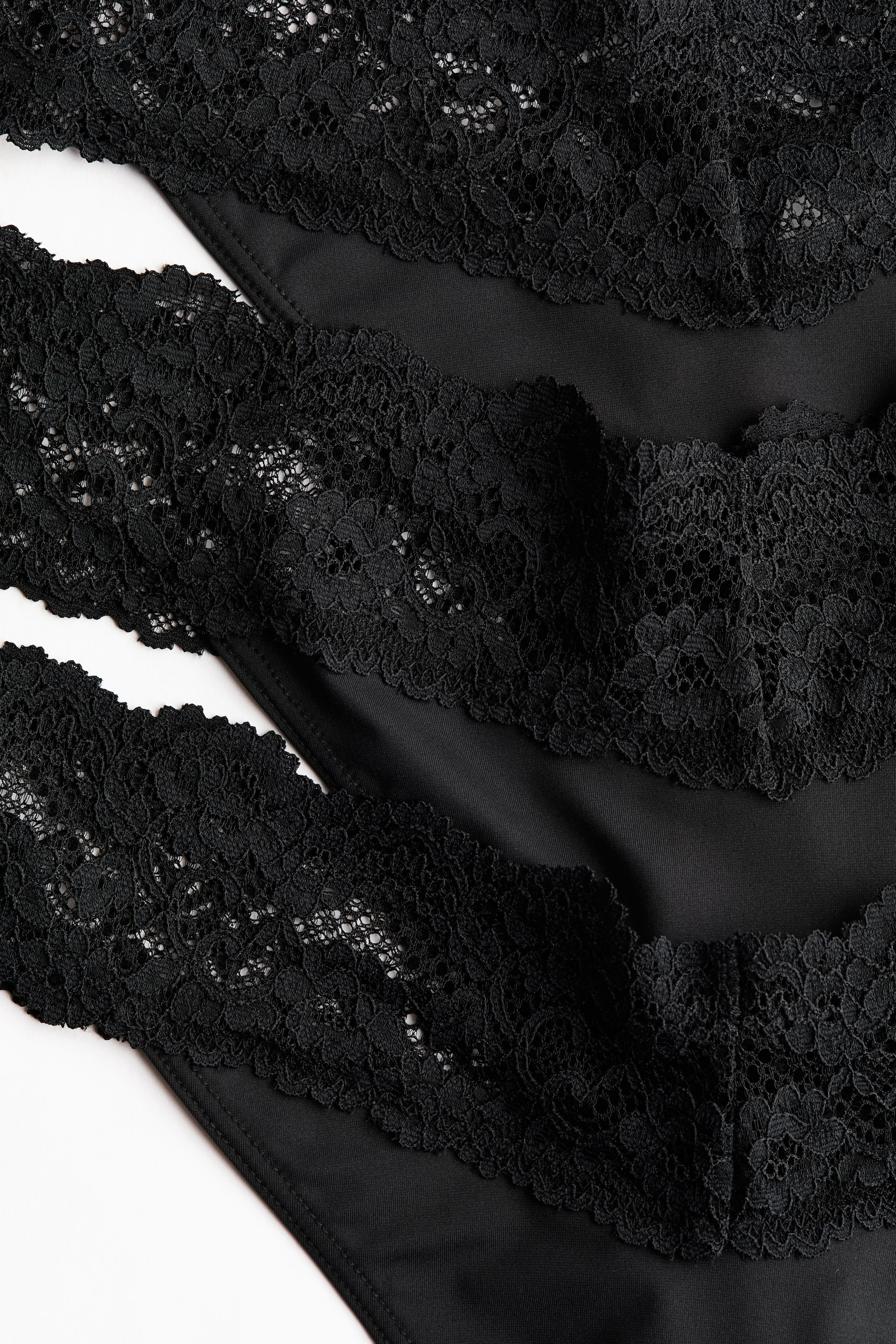 3-Pack Microfiber and Lace Thong Briefs