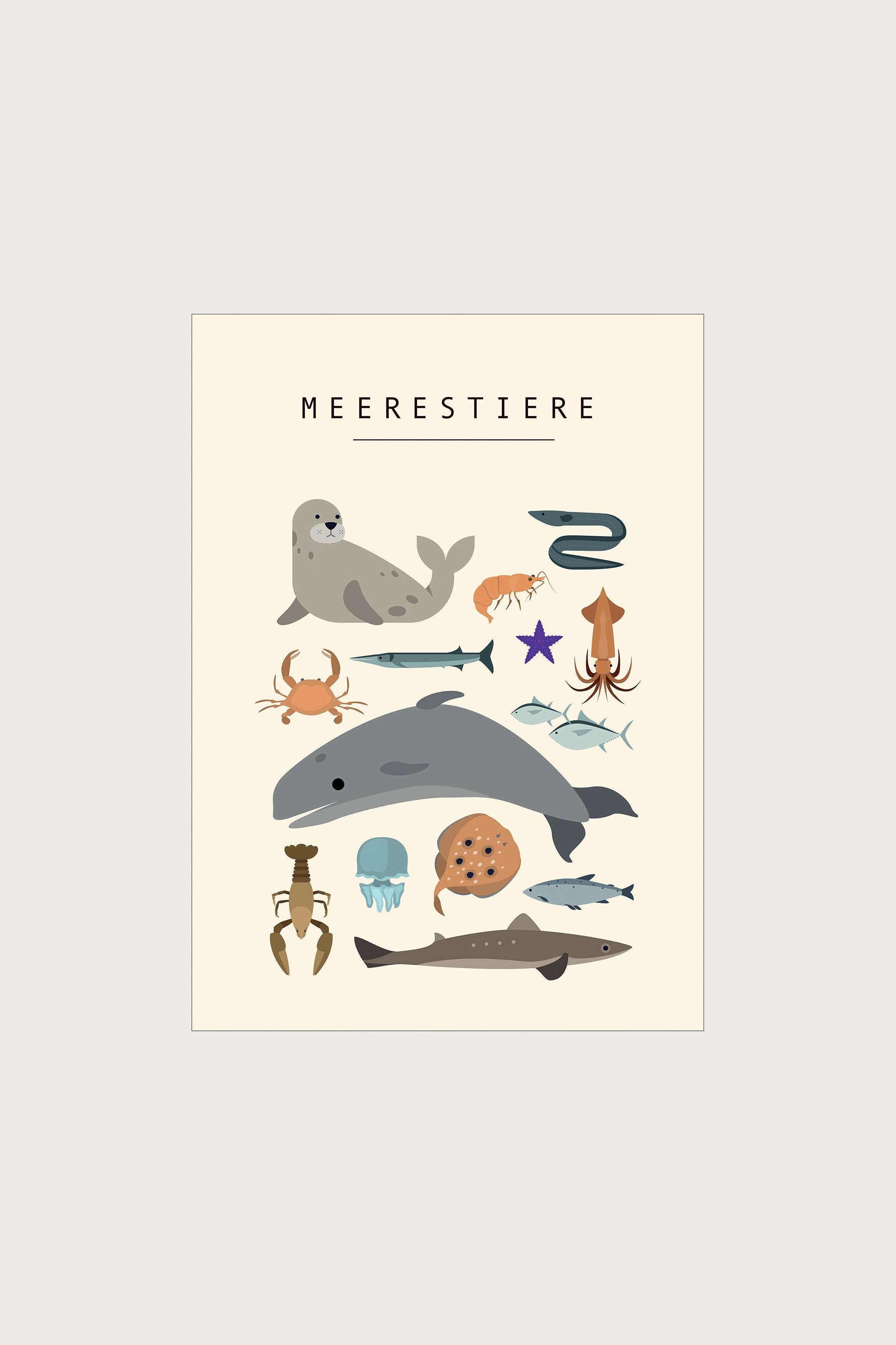 Poster & Frame - Citatplakat - Meerestiere - Mehrfarbig - size: 29.7x42 (A3)