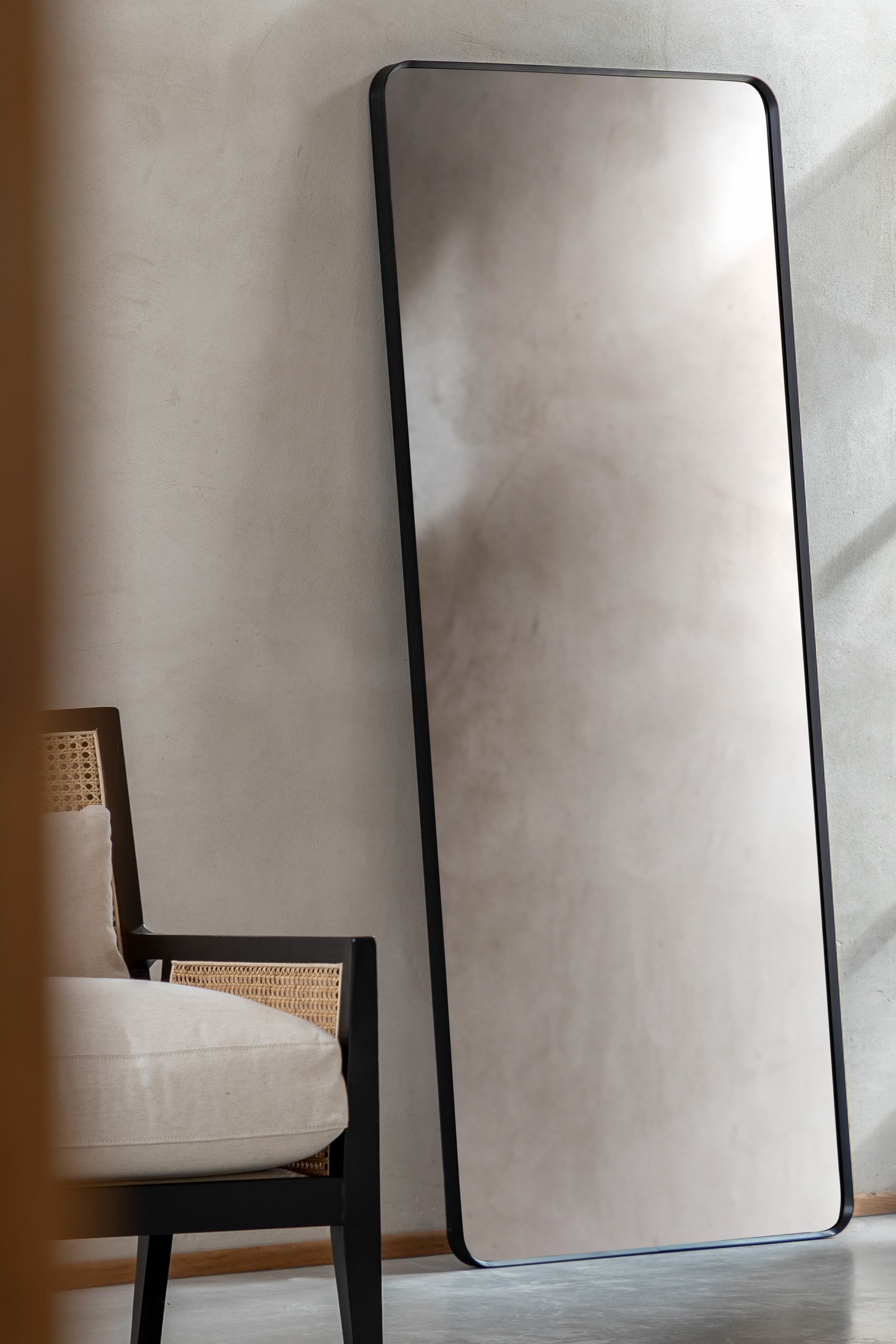 Thin Metal Frame Long Mirror 70 X 170cm - Black