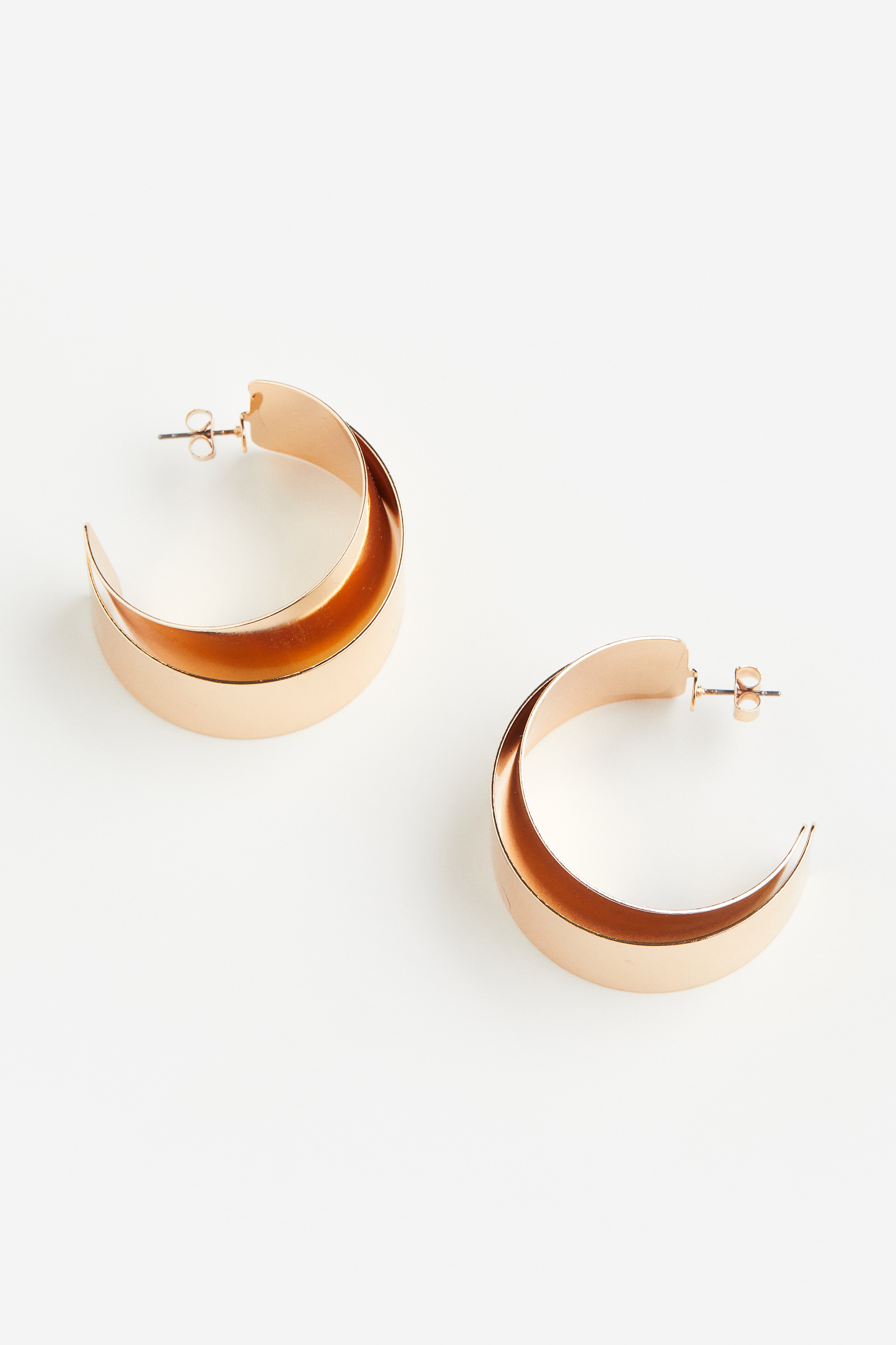 Double-layered hoop earrings - Gold-coloured