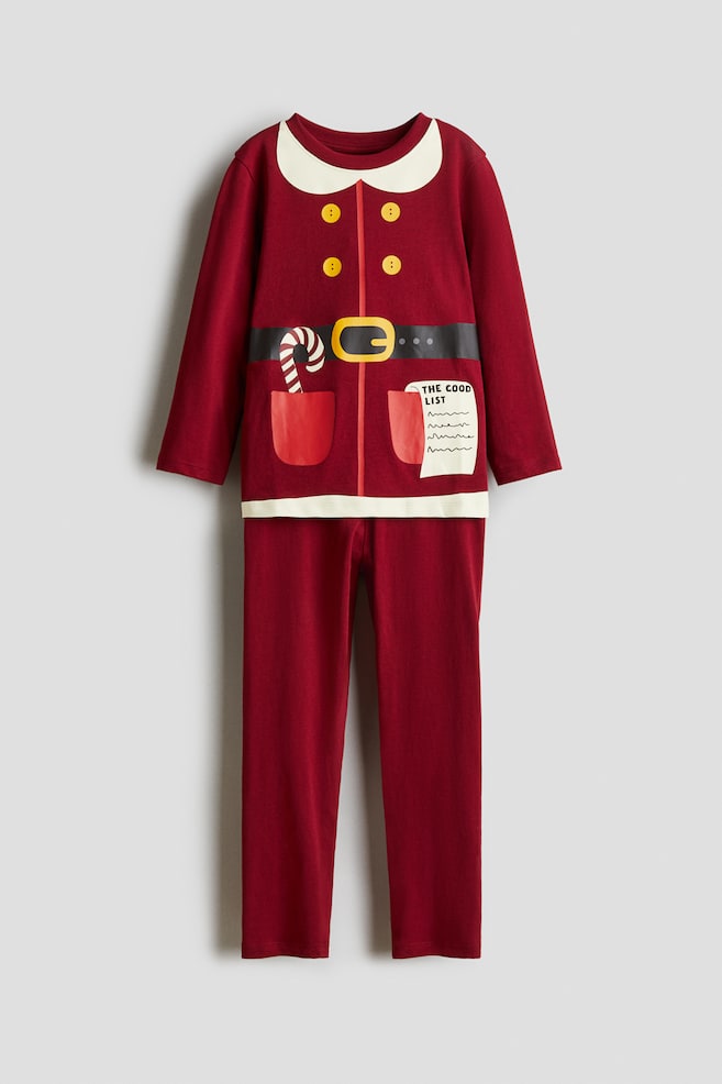 Printed cotton pyjamas - Dark red/Santa's helper/Light grey/Bats/Beige/Gingerbread cookies - 1