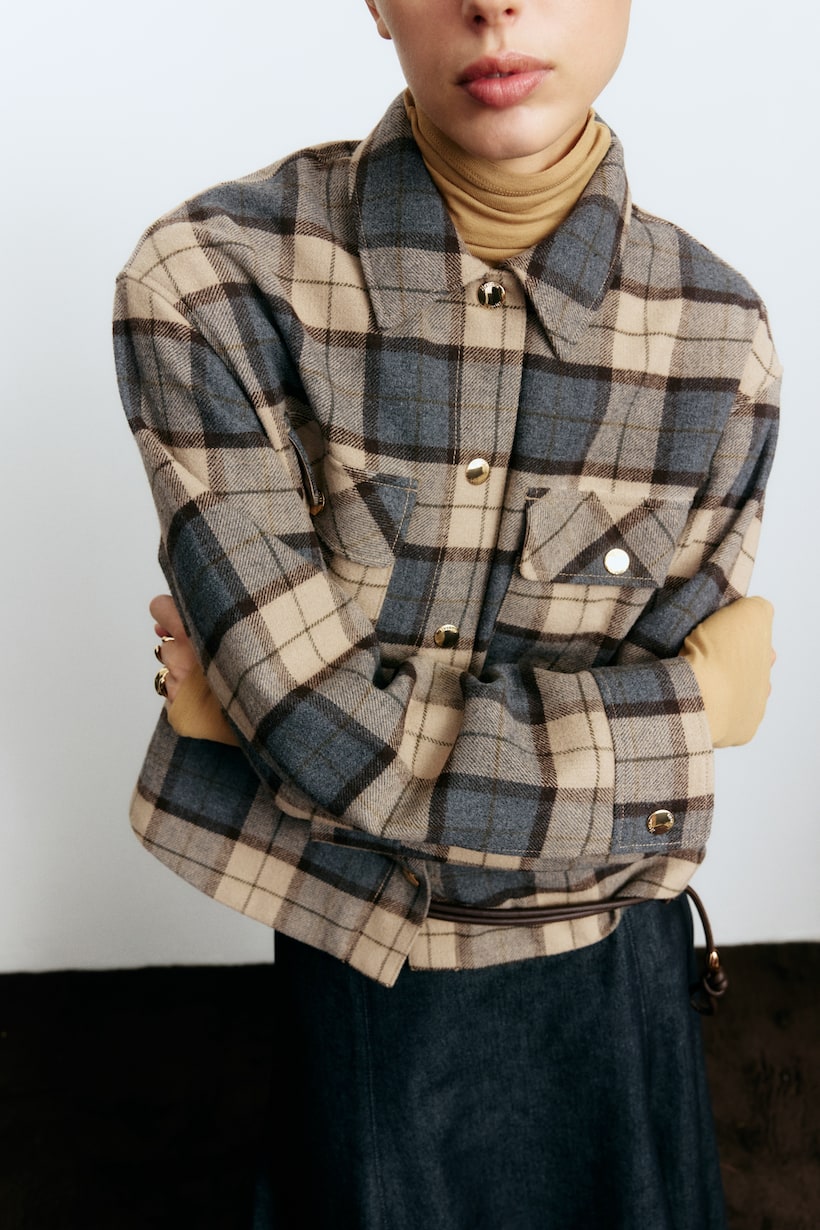 Giacca Camicia Quadri Donna Giacchetto A Quadri Stradivarius