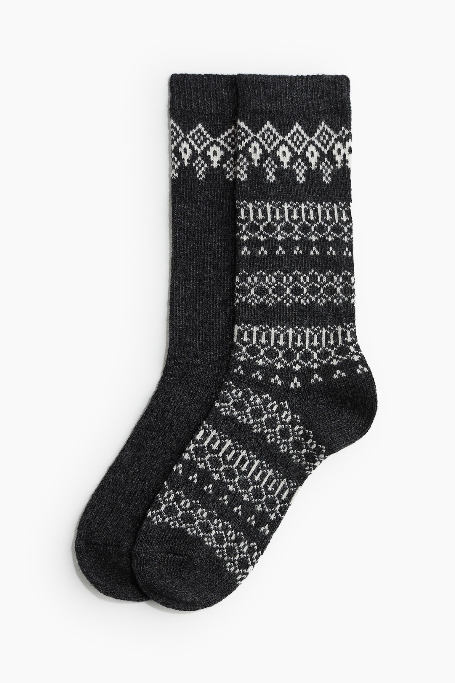 2-pack socks - Dark grey/Patterned/Beige/Patterned/Light beige marl/Navy blue/Light grey marl/Patterned - 2