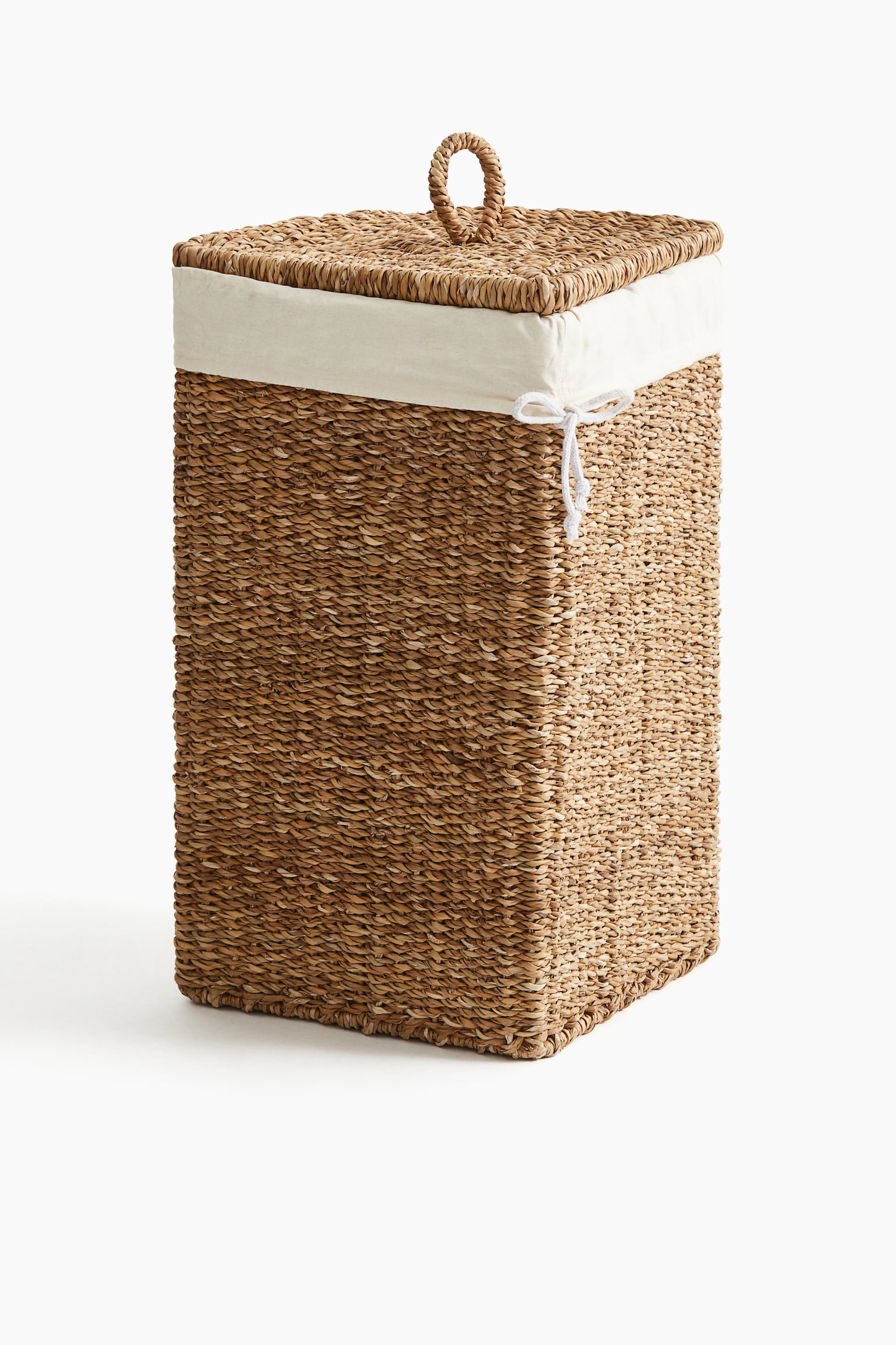 Seagrass laundry basket - Beige/White - 1