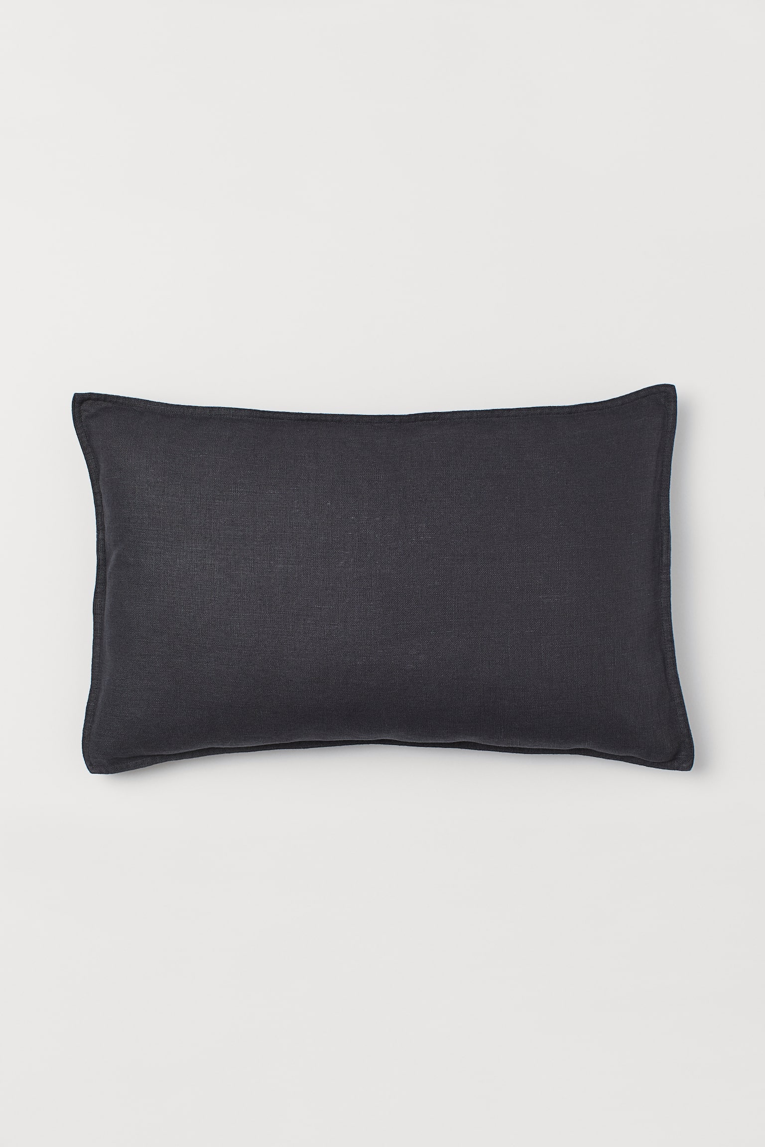 Washed linen cushion cover - Anthracite grey/Dark khaki green/Dark greige/White - 1