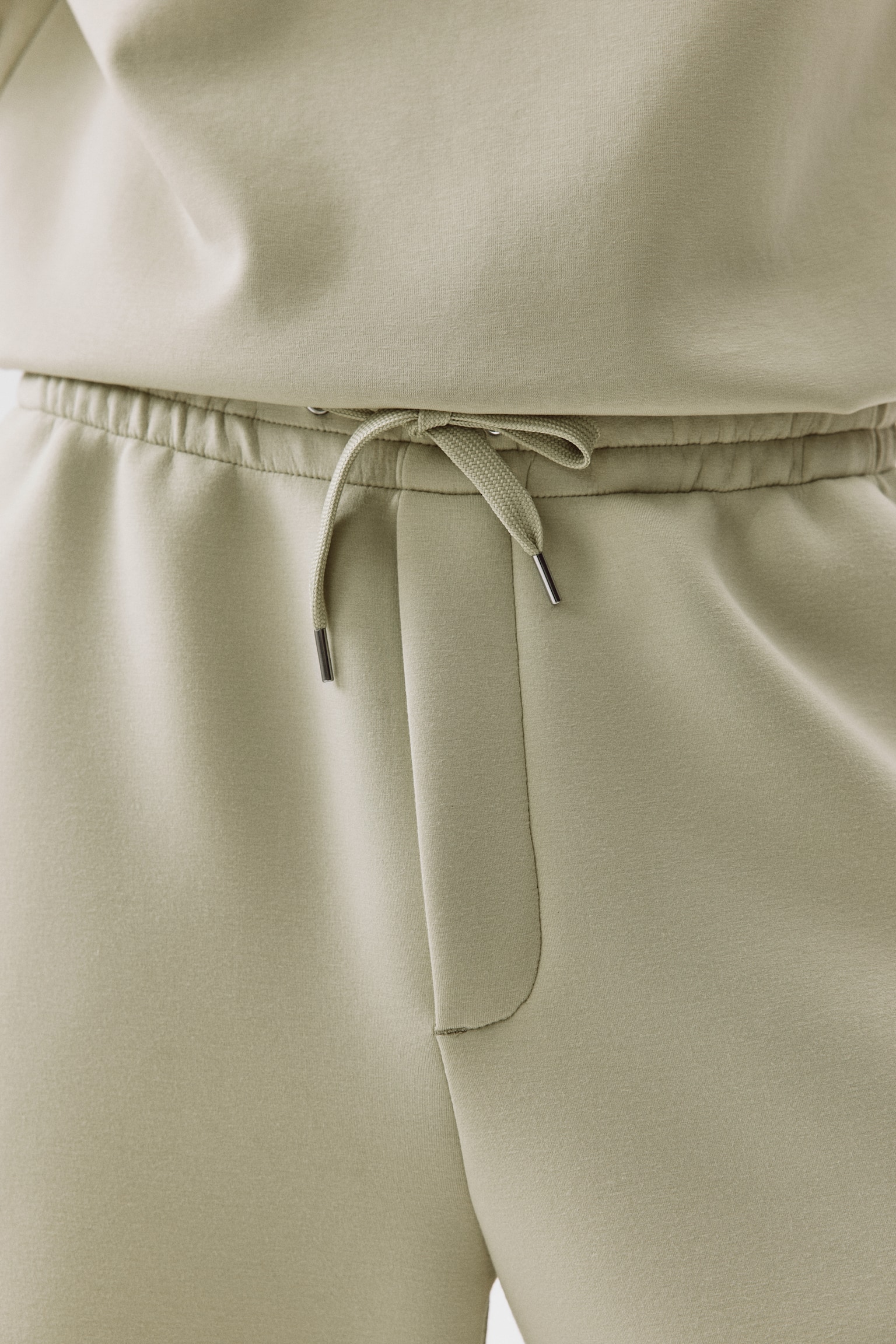 Relaxed Fit Scuba shorts-Light dusty green - 3
