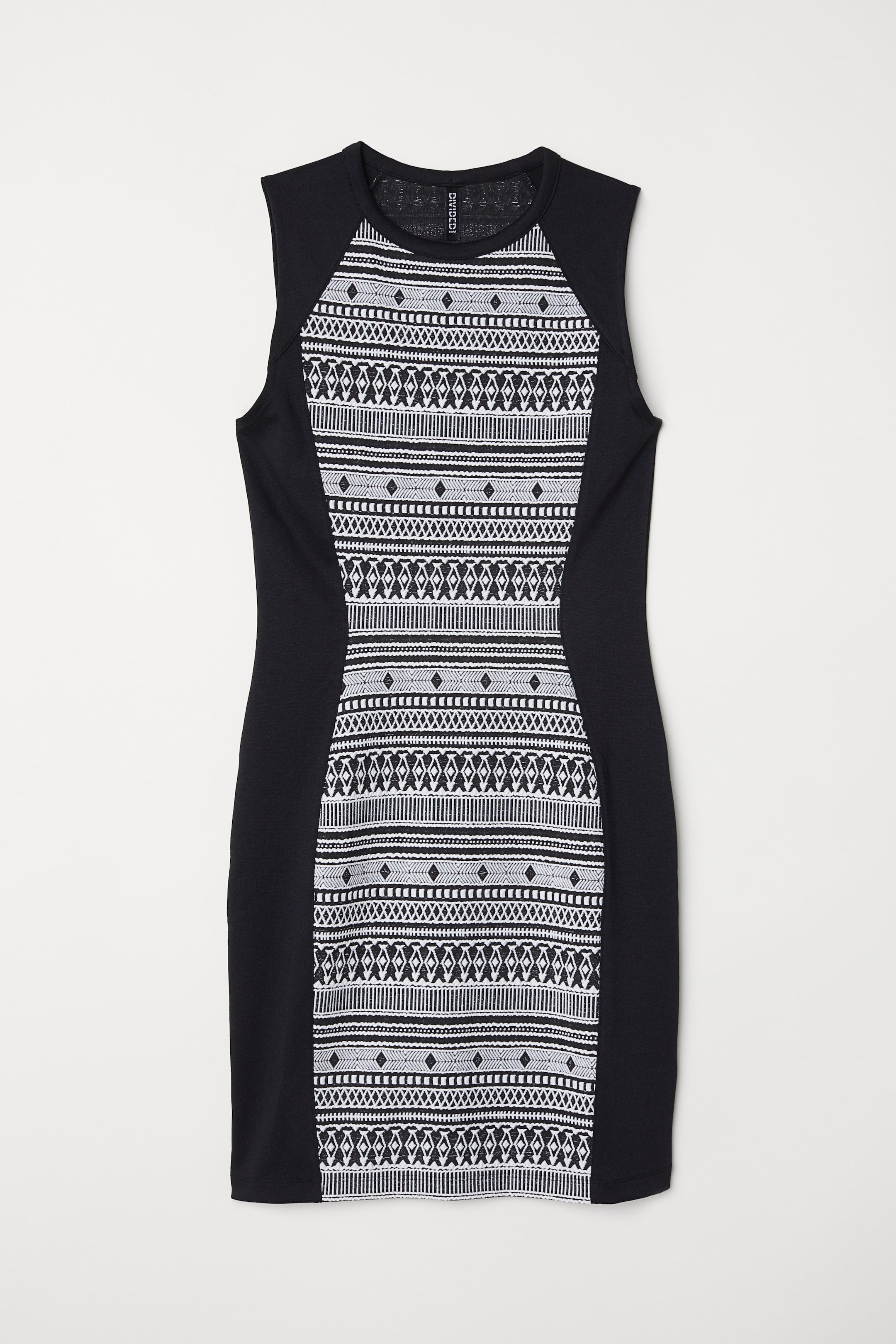 View larger image: Sleeveless jersey dress - Black/White - Ladies | H&M GB 1