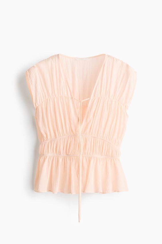 Женские блузки H&M Ruched Cotton Blouse