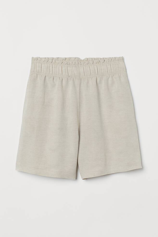 Linen-blend pull-on shorts - Light beige/White/Light beige/Blue patterned/Blue/Floral