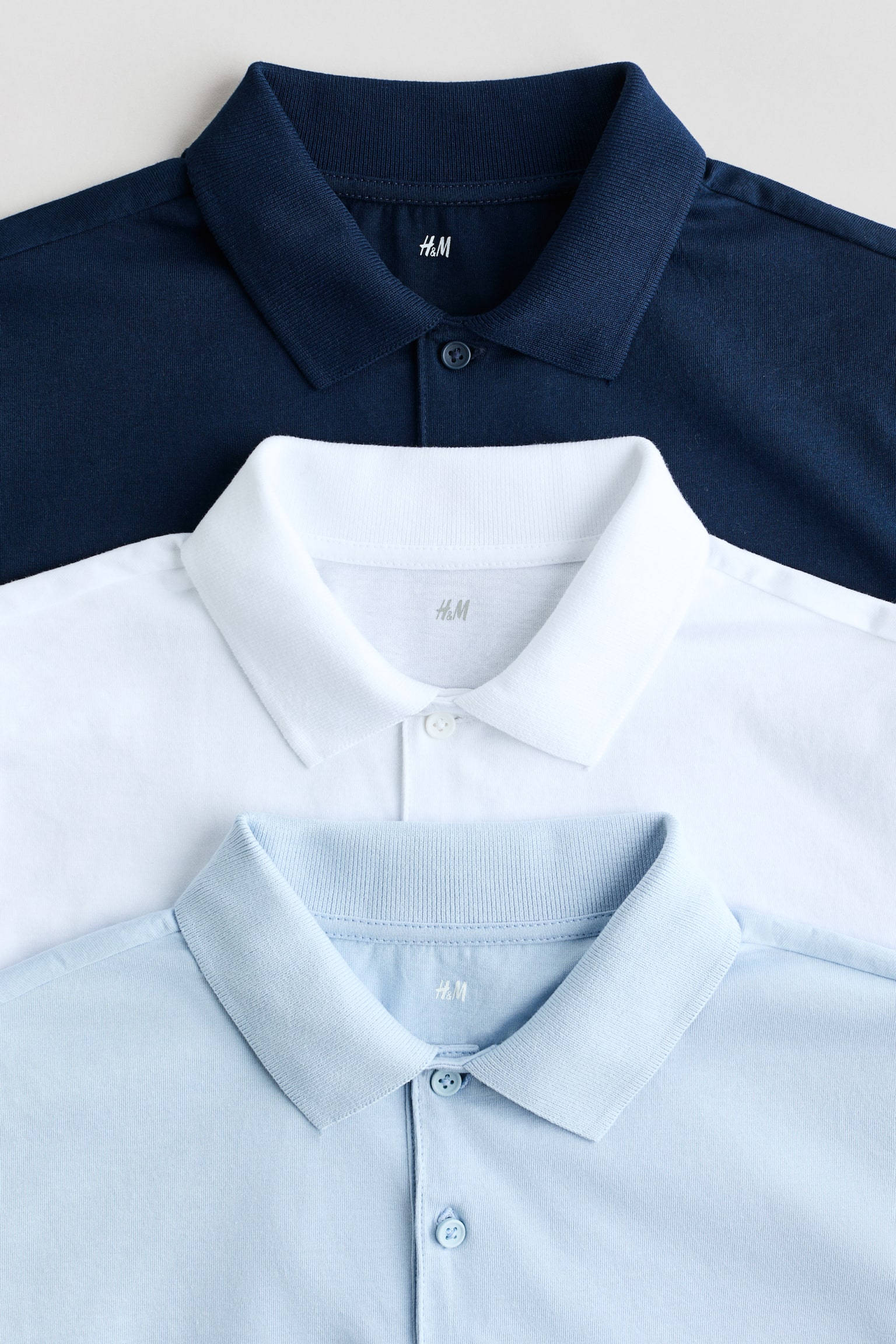 3-pack Playeras polo de algodón - Azul/Blanco - 2