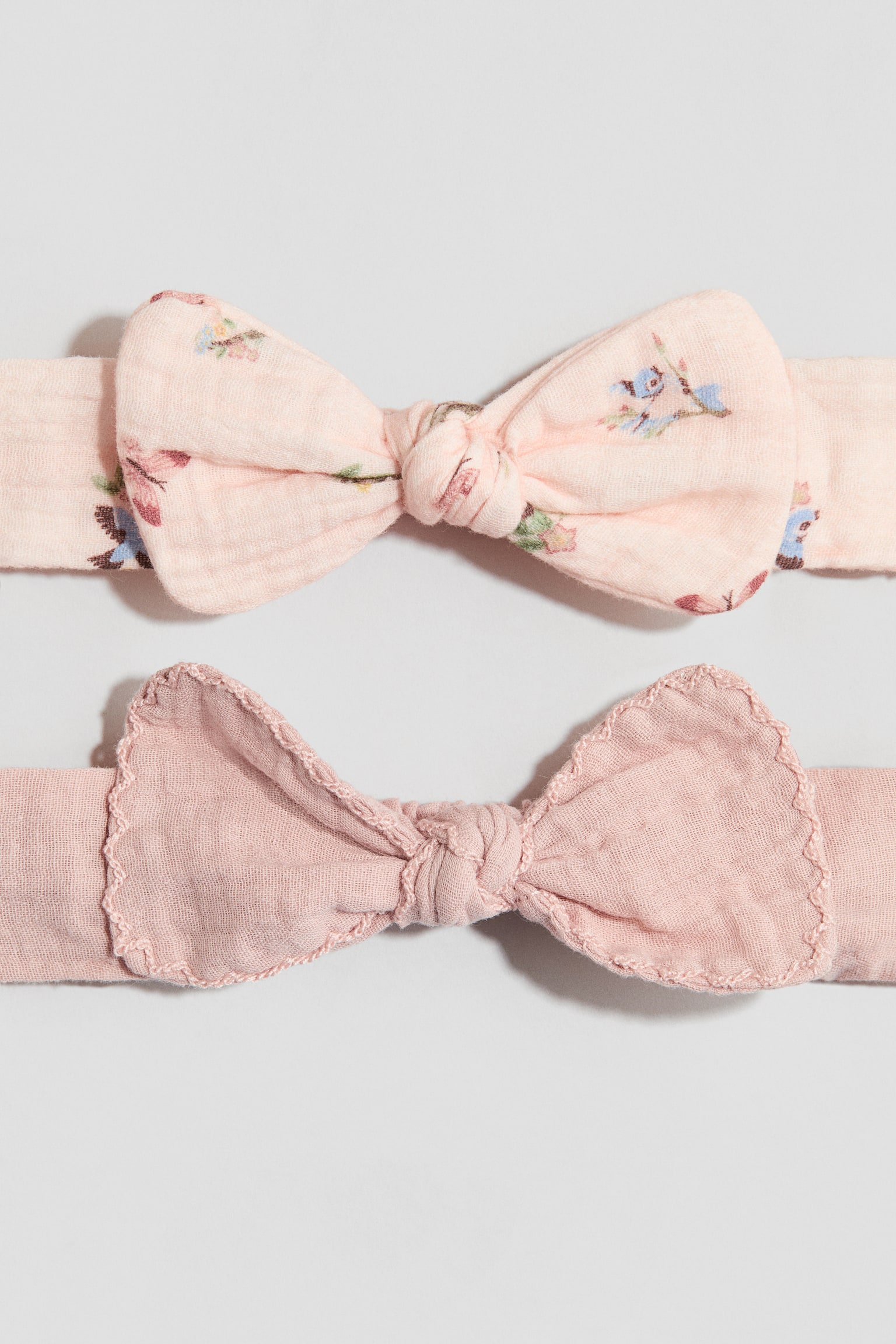 2-pack cotton muslin hairbands - Pink/Bambi - 2