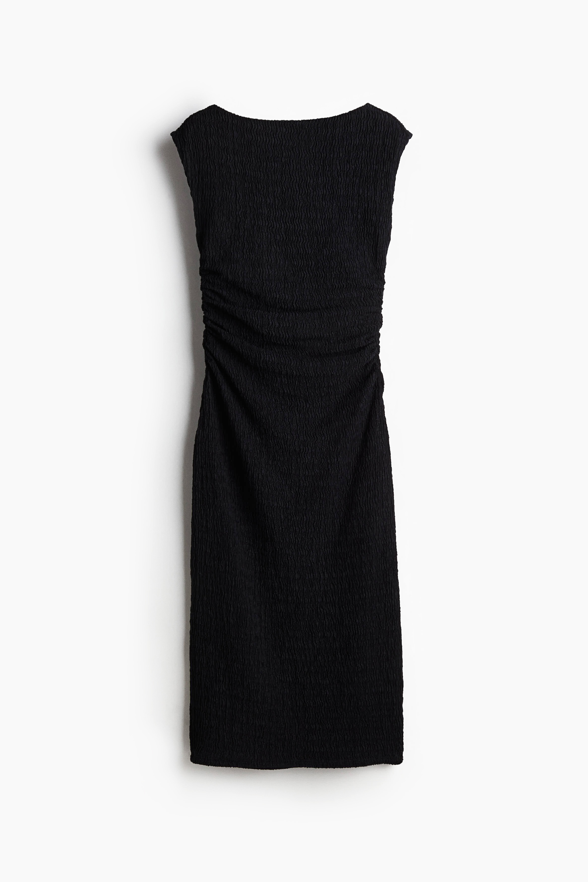 Draped Bodycon Dress - Black/Cream