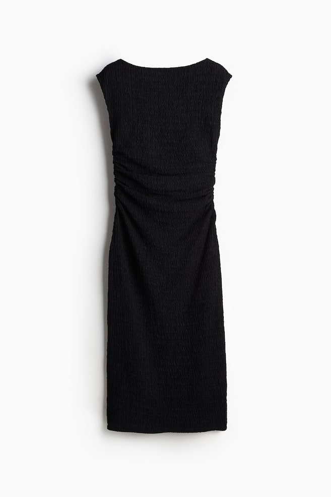 Robe moulante à effet drapé - Noir/Crème/Rouge - 1