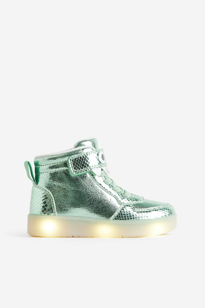 Høje sneakers med lys - Grøn - 2