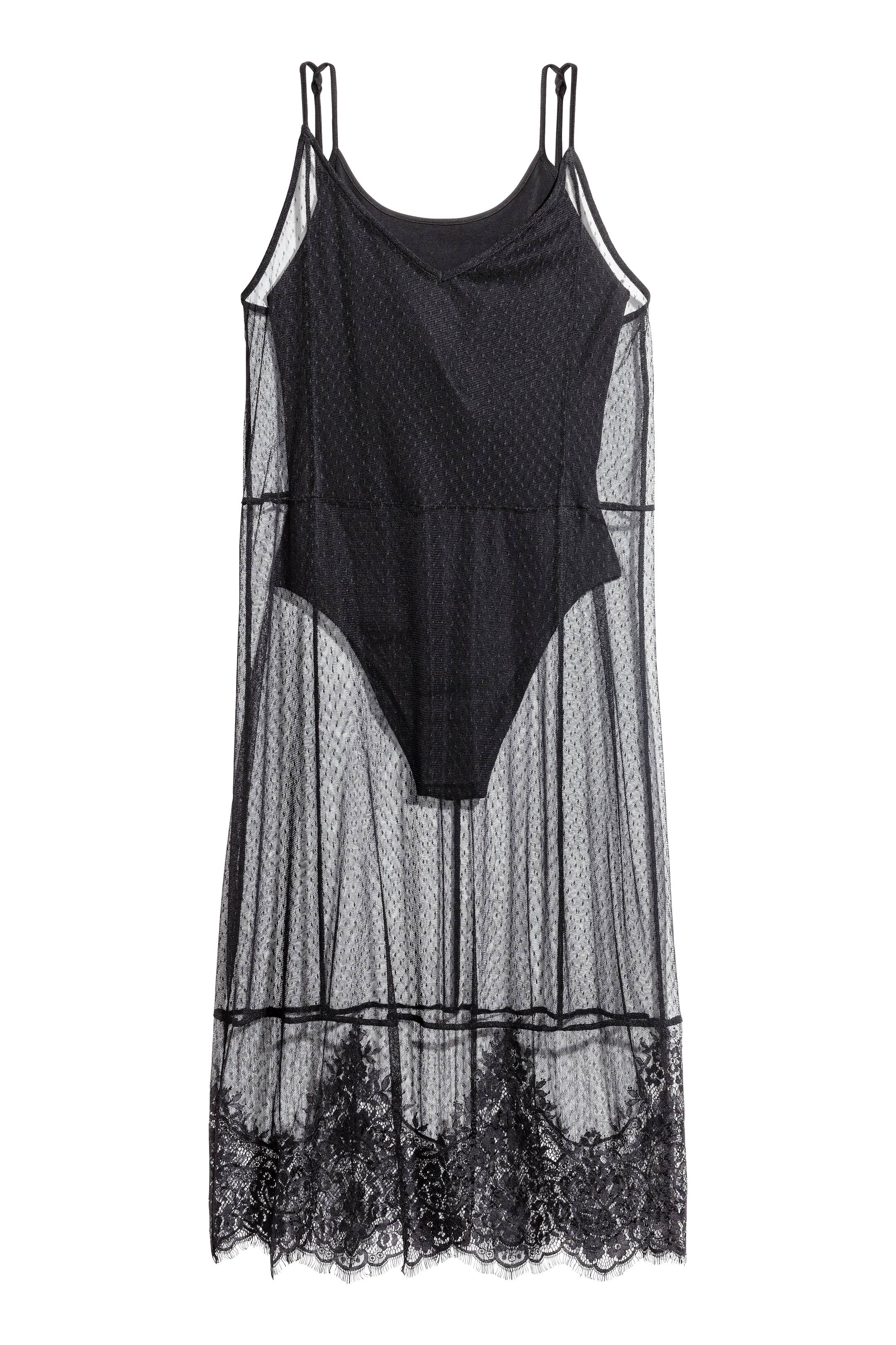 Agrandir l'image: Robe en mesh avec body - Noir - FEMME | H&M FR 1