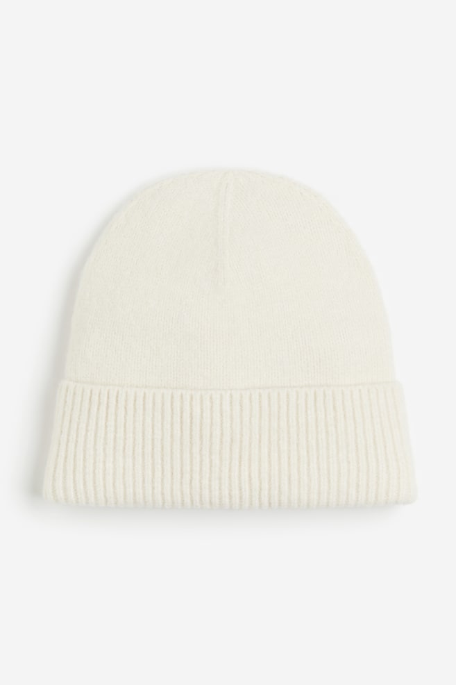Rib-knit hat - Cream/Black/Beige - 2