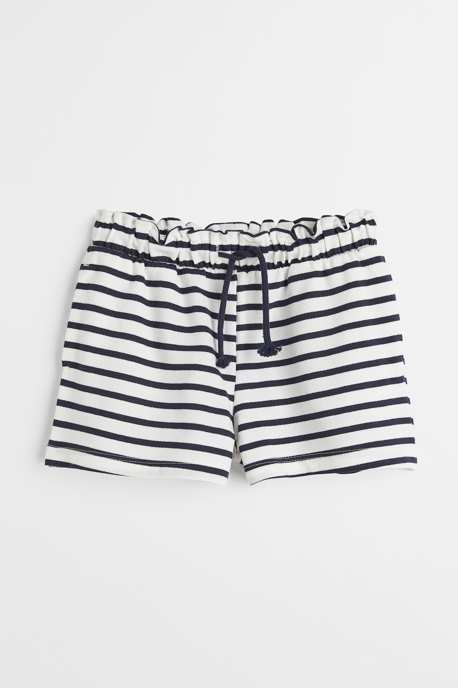 Short en molleton - Blanc/rayures bleues - 1